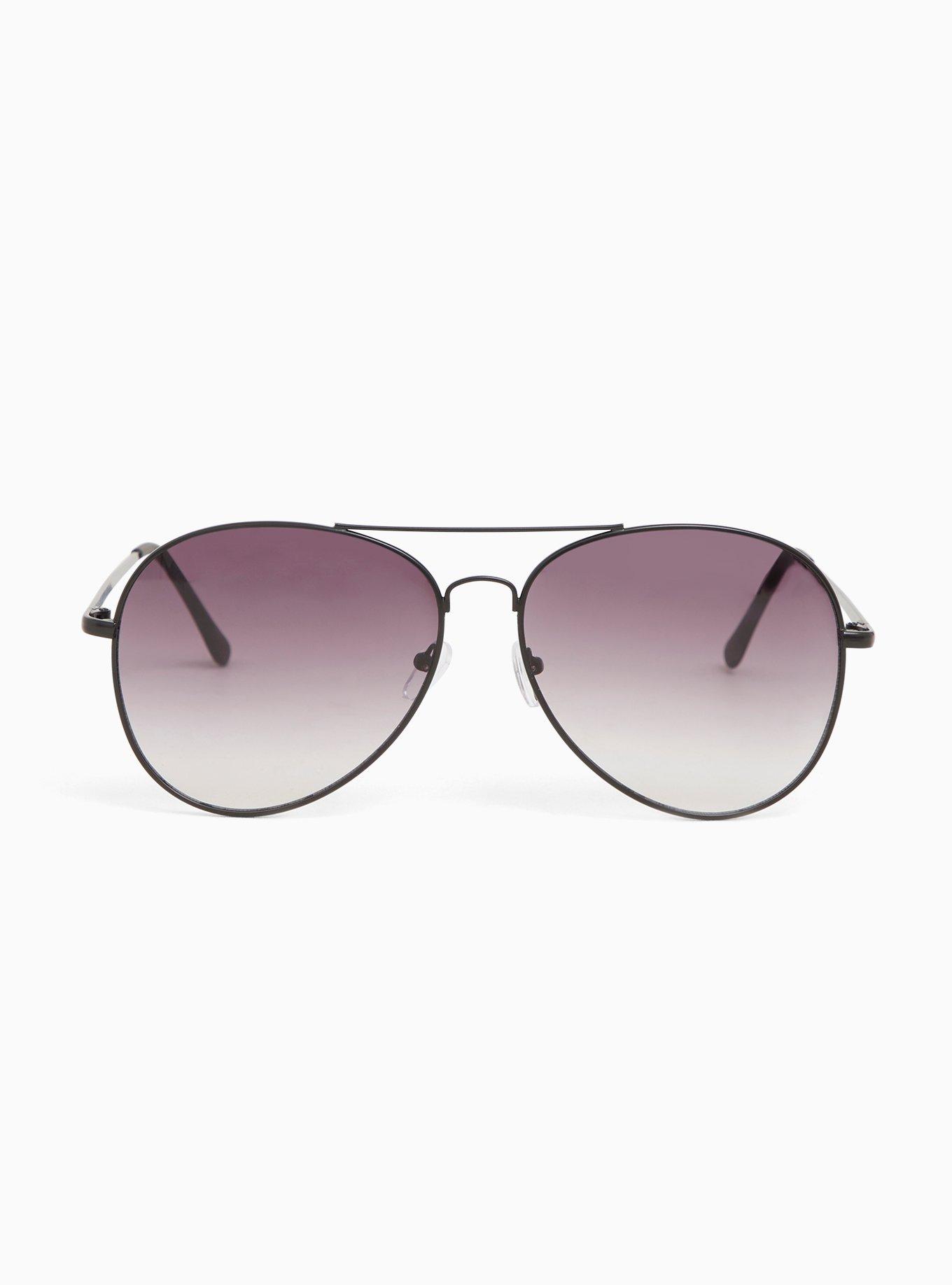 Black tinted aviator sunglasses best sale