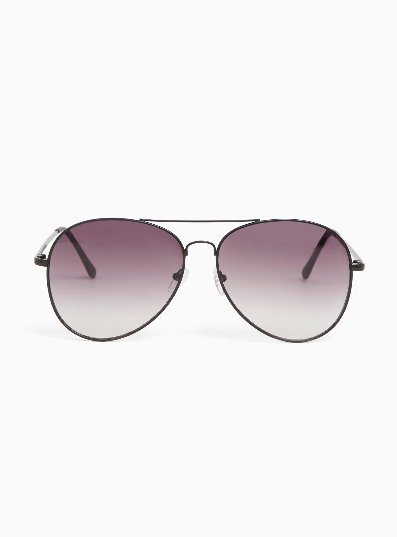Black Tinted Aviator Sunglasses, , hi-res