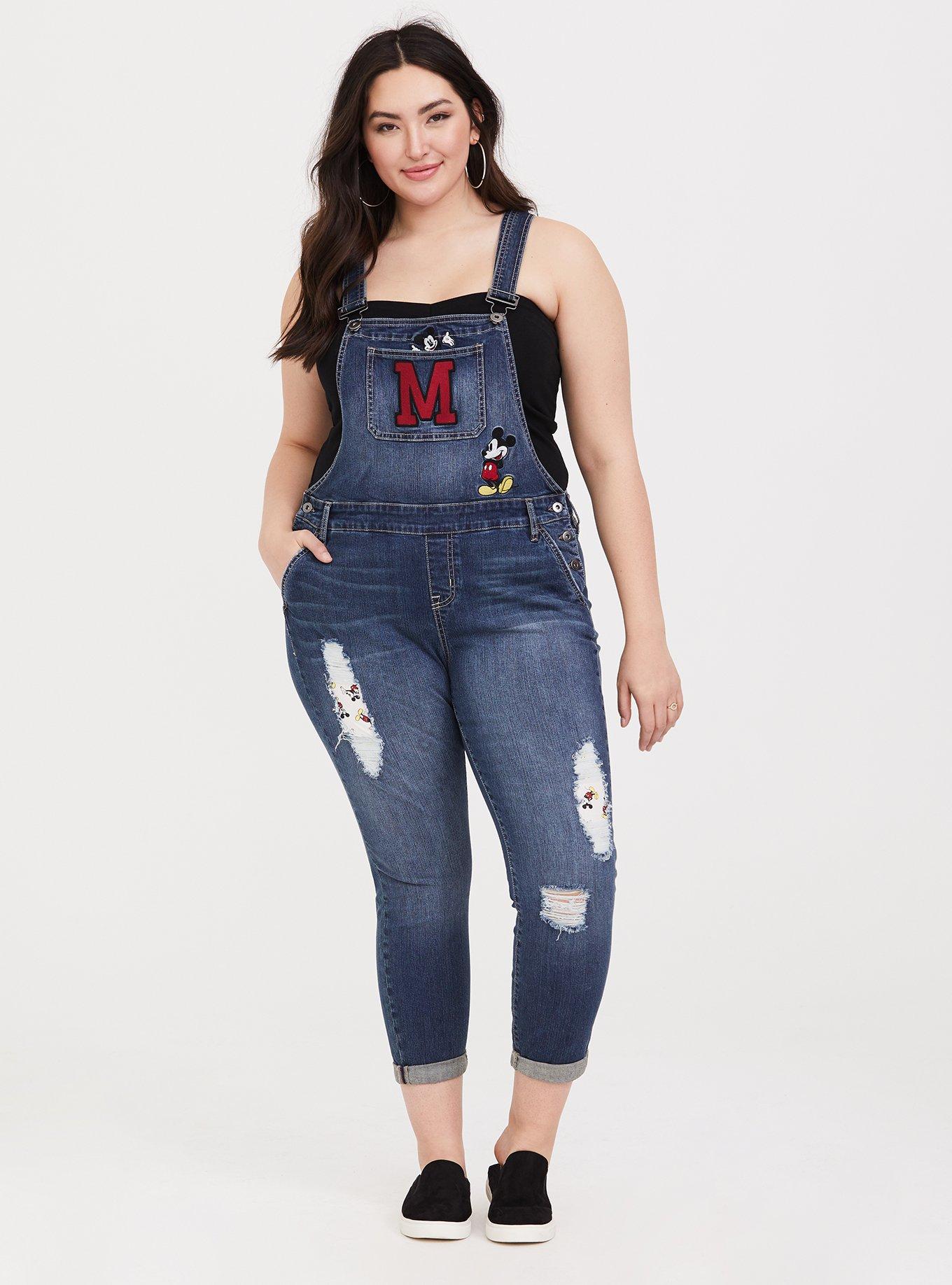 Plus Size - Disney Mickey Mouse Patch Overalls - Torrid