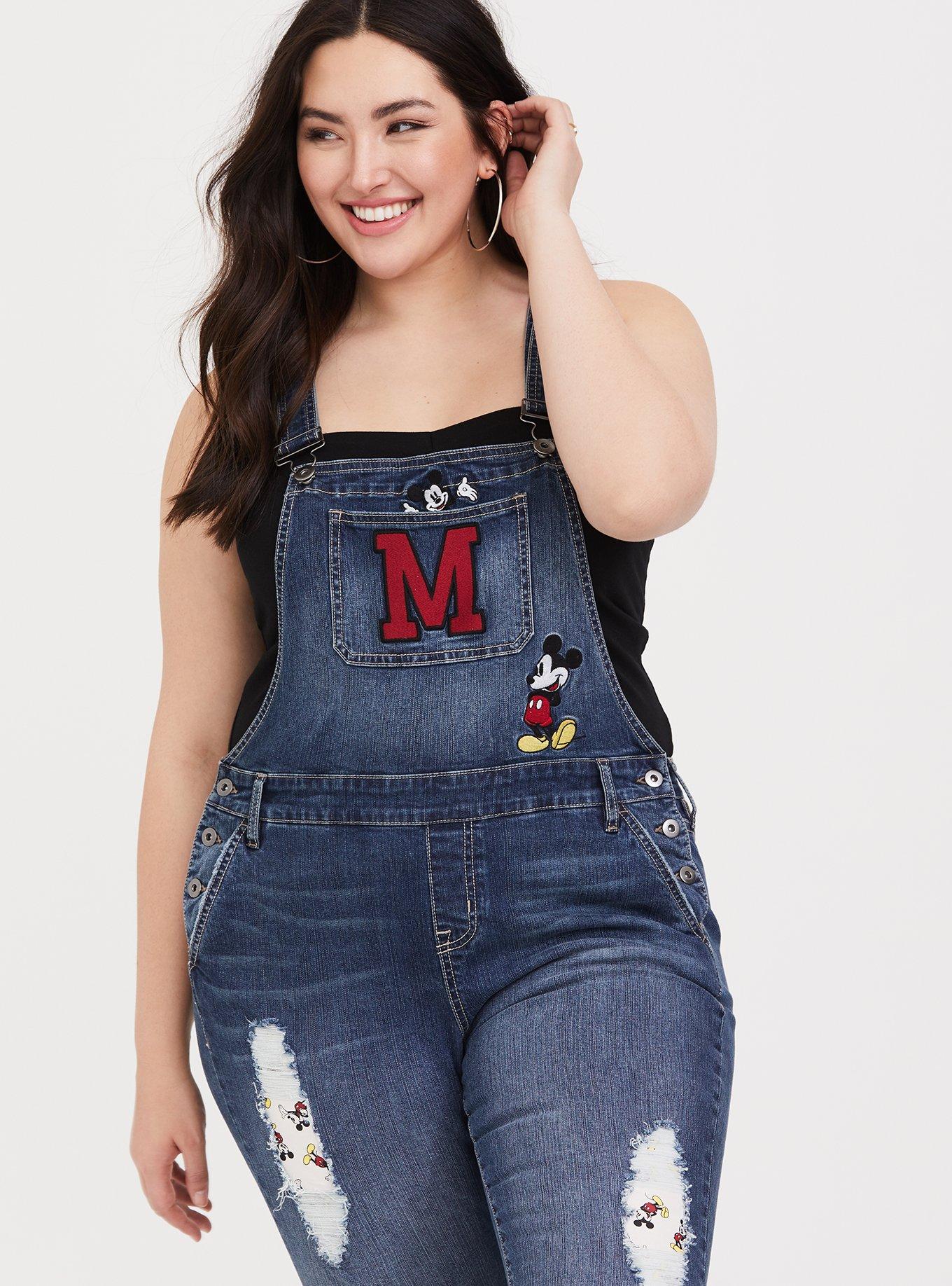 Plus Size - Disney Mickey Mouse Patch Overalls - Torrid