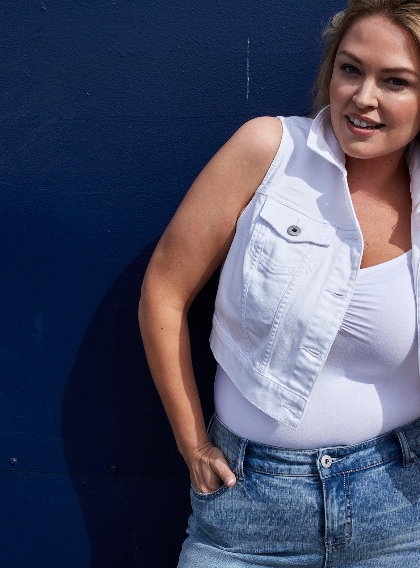 Plus size sale white vest