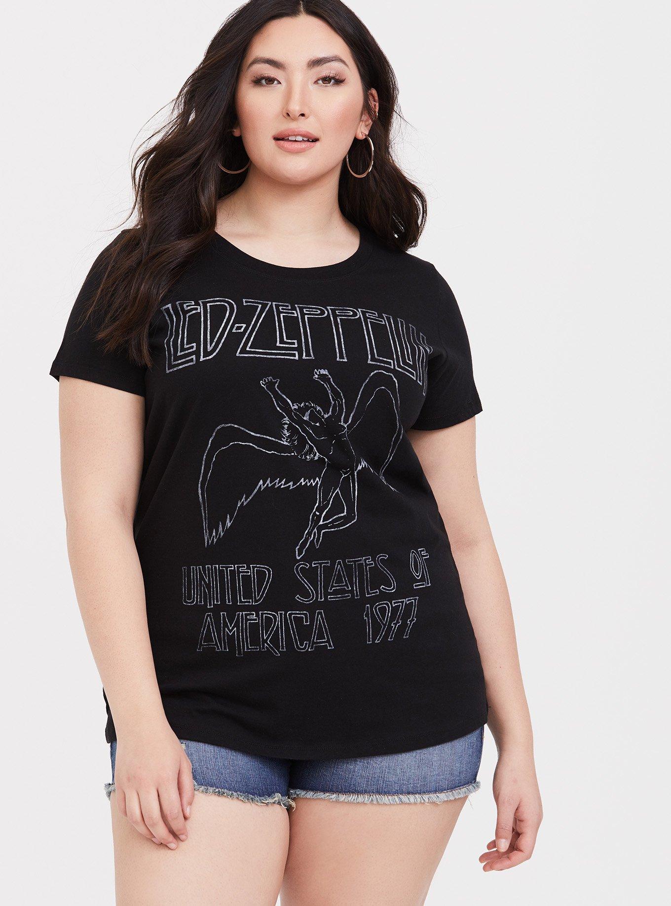 Plus Size - Led Zeppelin Black Slim Fit Tee - Torrid