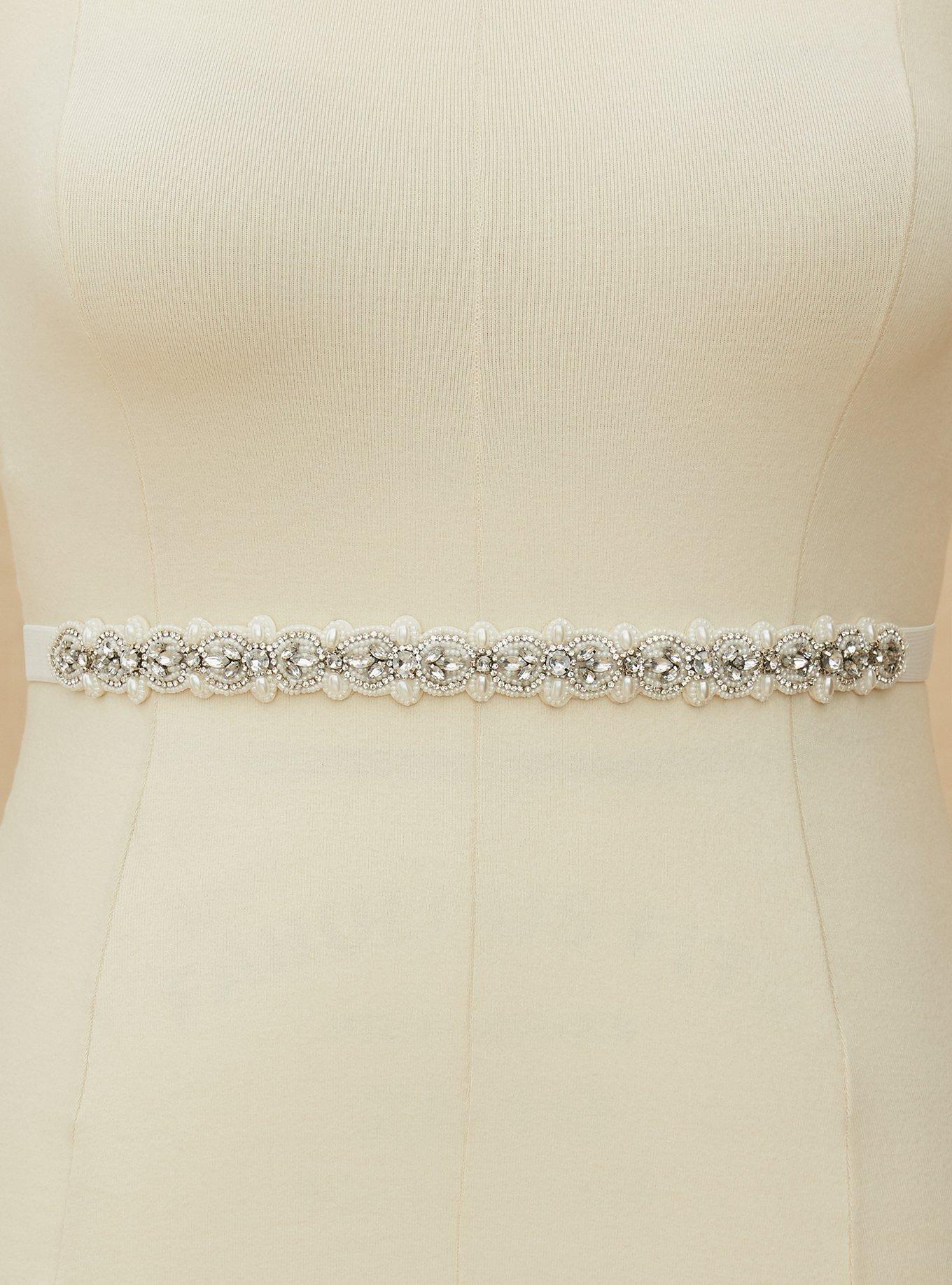 Ivory Beaded Belt, , alternate