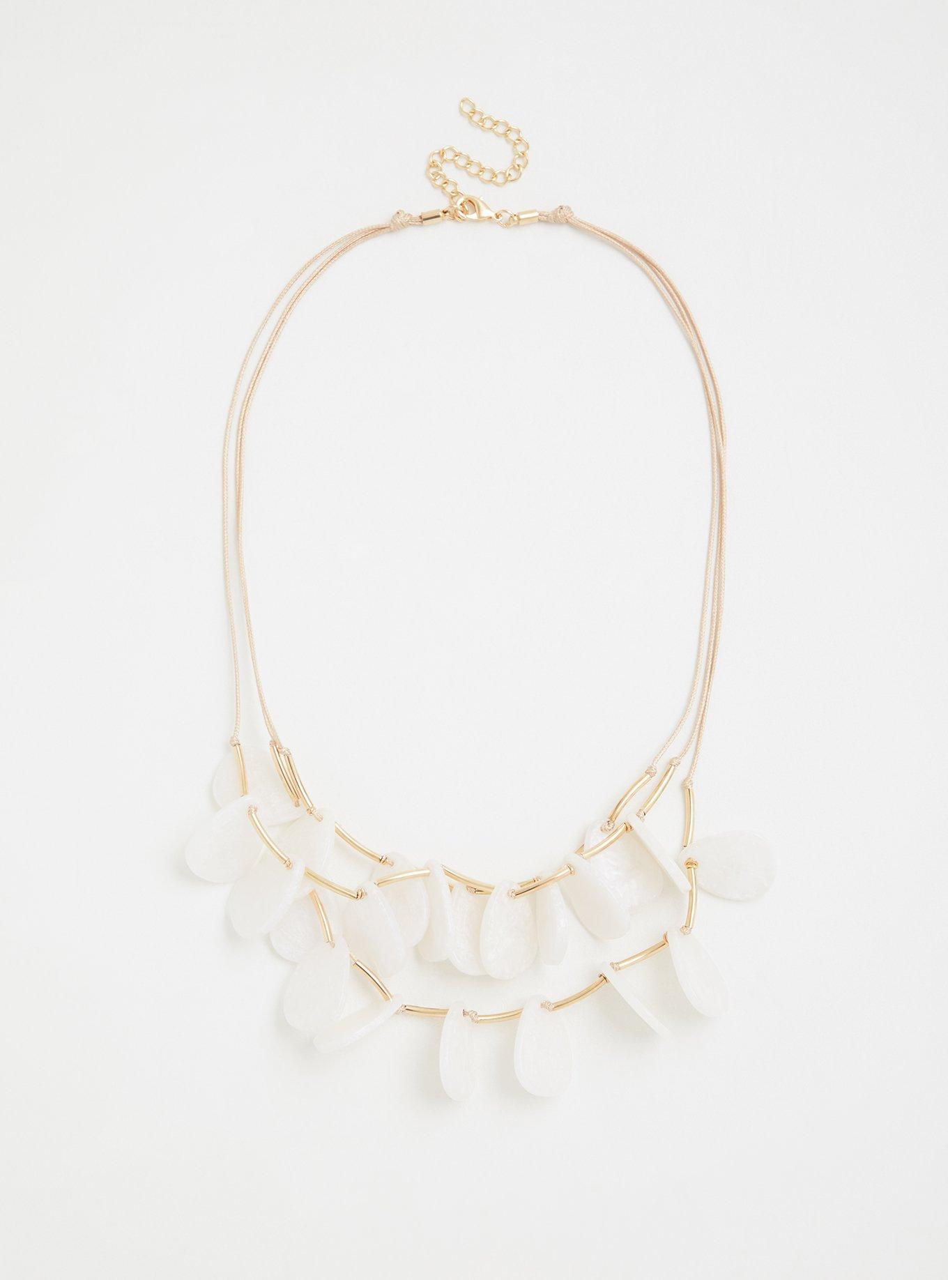 Plus Size - White Resin Layer Necklace - Torrid