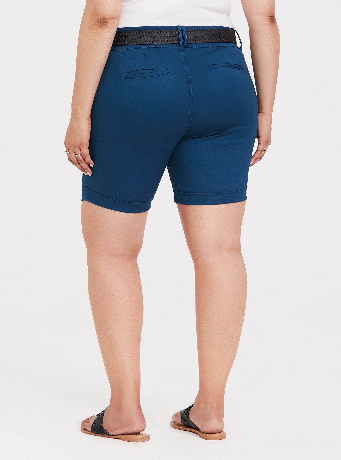 Sateen Belted Mid Bermuda Short - Blue, IMPERIAL BLUE, alternate