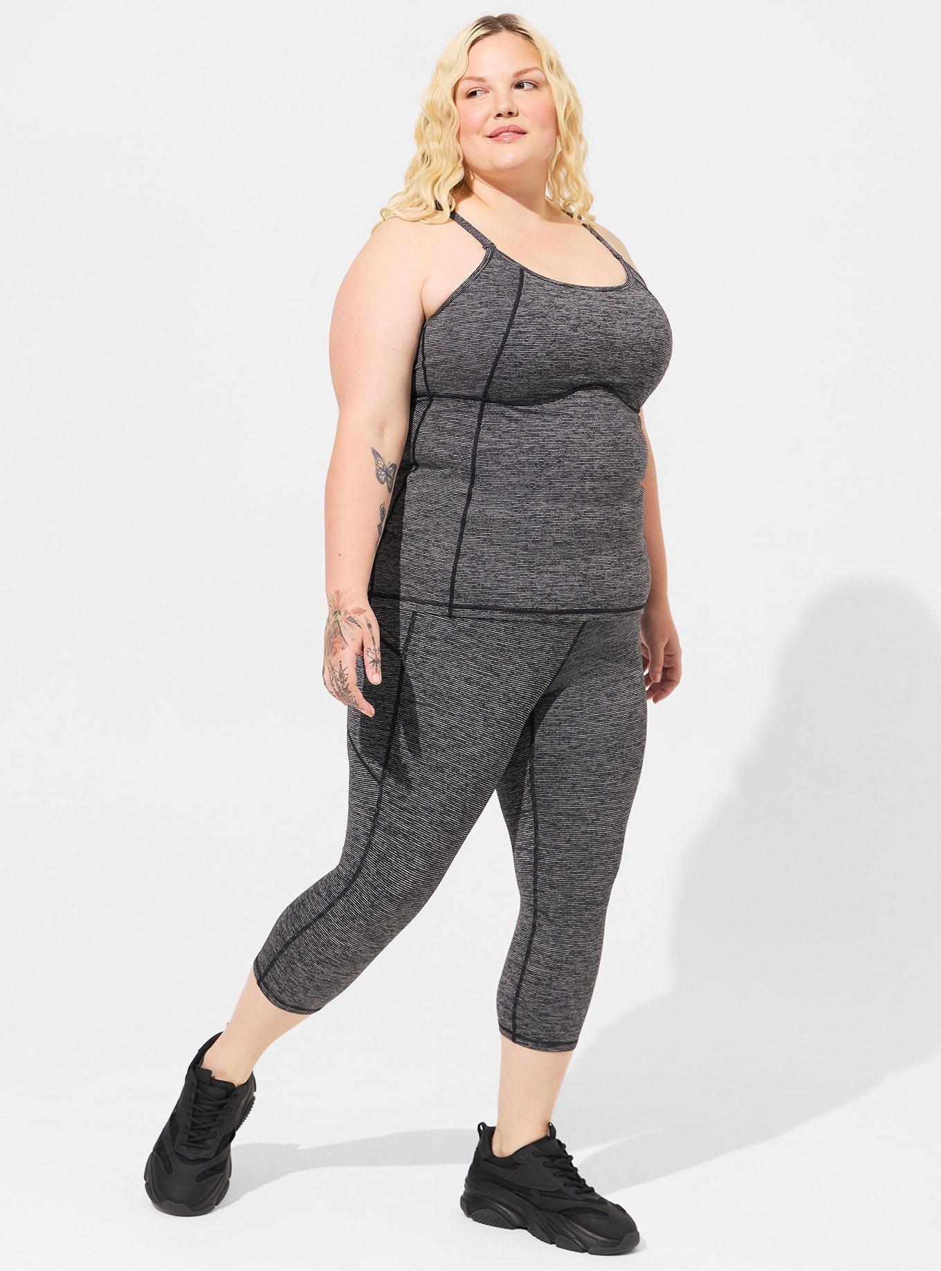 Plus Size Navy Zuri Sporty Capri Legging