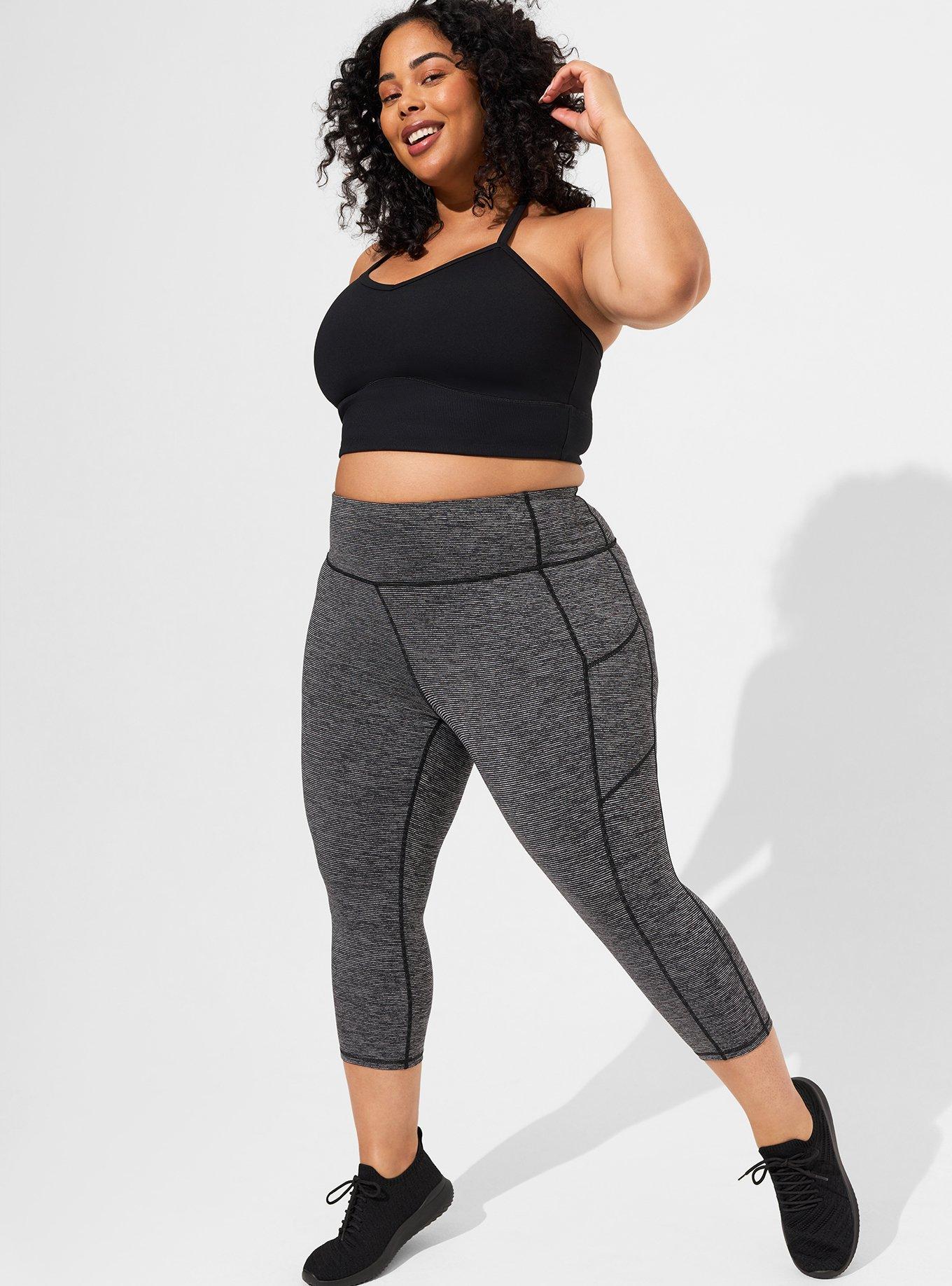 Torrid - Black Strappy Side Active Swim Crop Legging