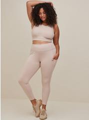 Plus Size Performance Core Full Length Active Legging With Side Pockets, MUSHROOM, hi-res