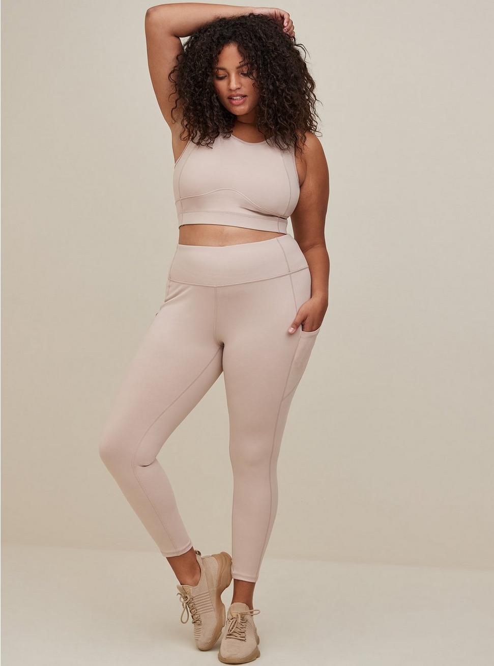 Plus Size Performance Core Full Length Active Legging With Side Pockets, MUSHROOM, hi-res