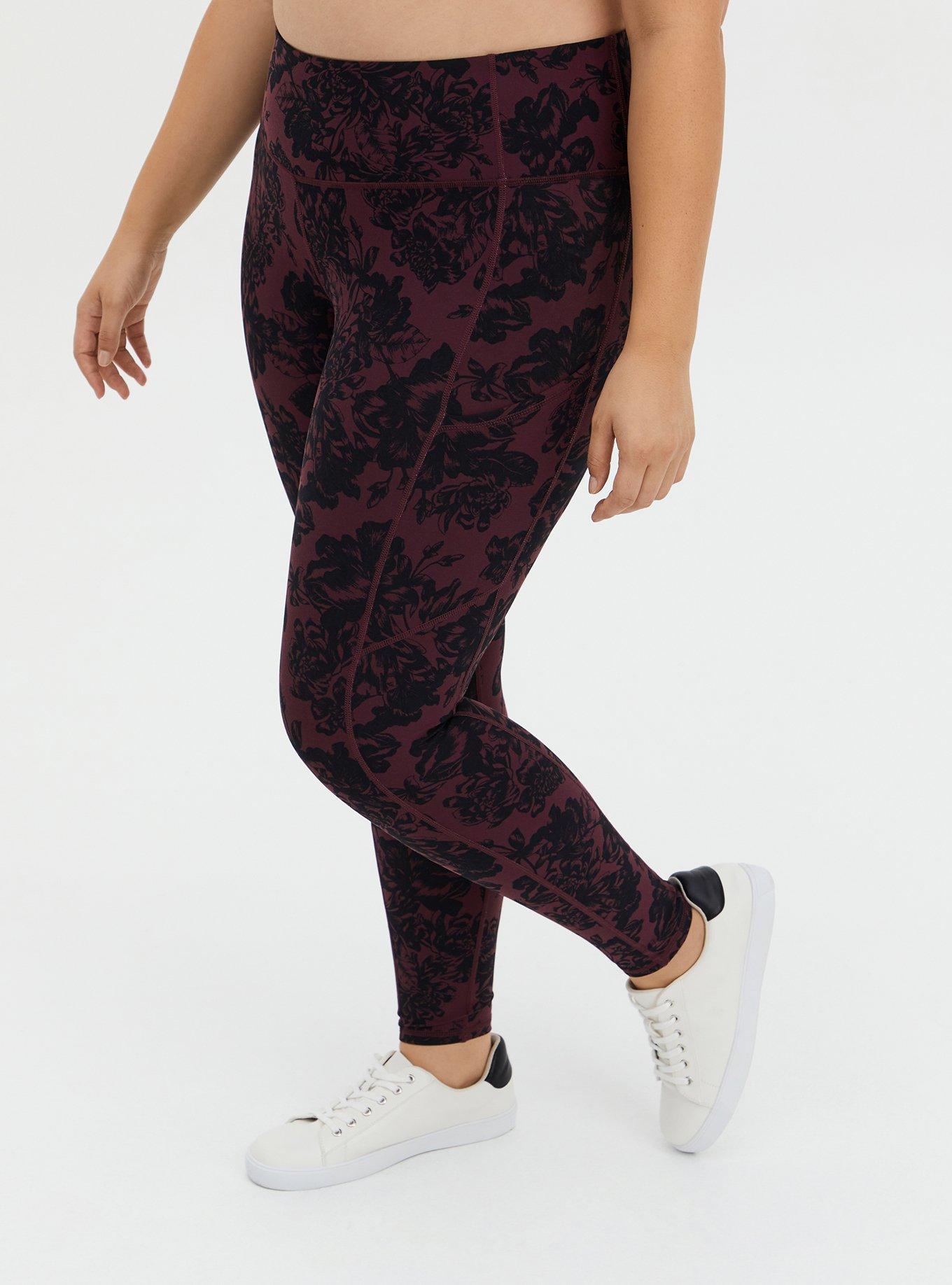 NEW Torrid Black & Purple Floral Full Length Wicking Active Legging