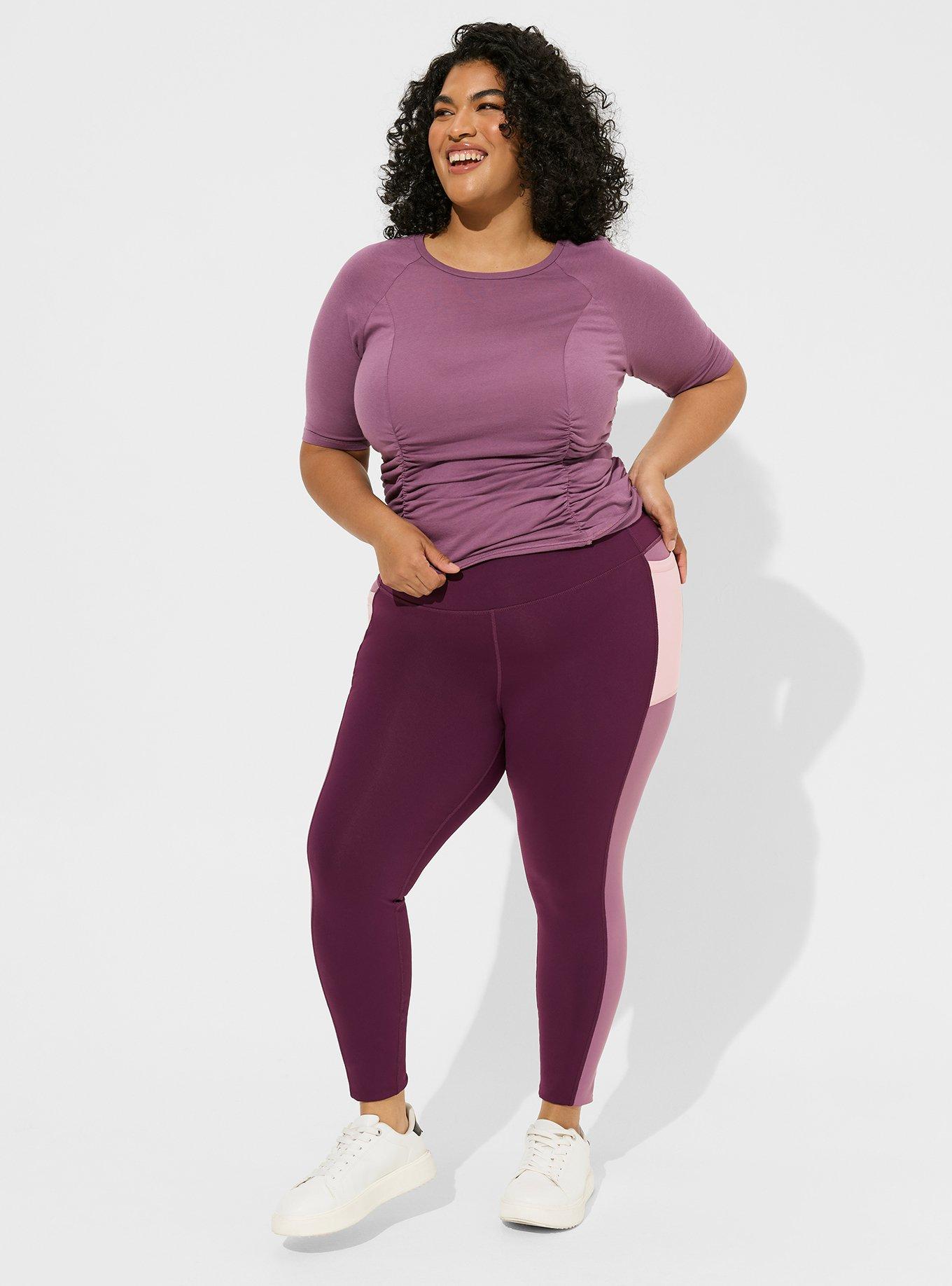 Torrid Marled Burgundy Yoga Pants Size 3X Plus (3) (Plus) - 66