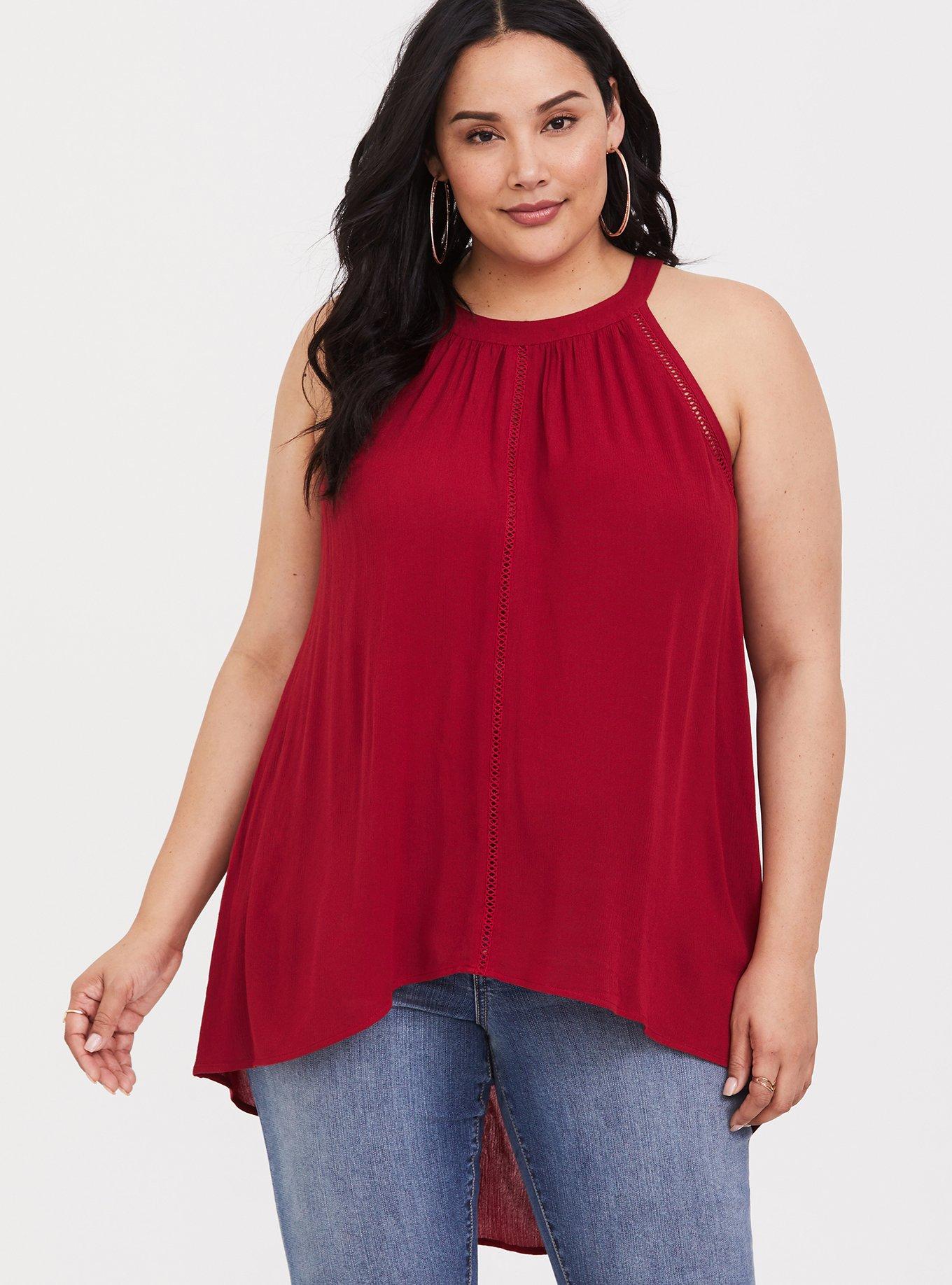Gauze Goddess Neck Tank, SUMMER WINE, hi-res