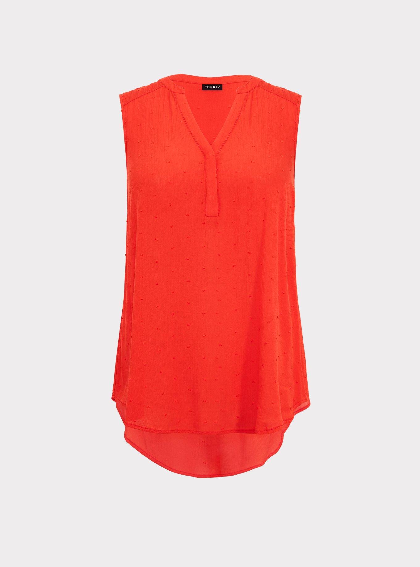 Harper Swiss Dot Sleeveless Tunic Tank, RED CORVETTE, hi-res