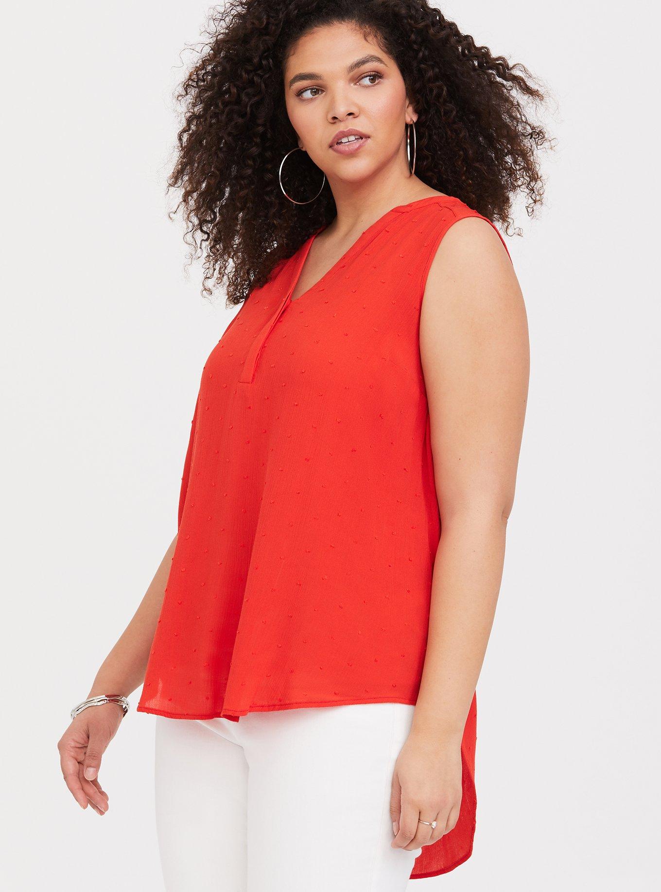 Harper Swiss Dot Sleeveless Tunic Tank, RED CORVETTE, hi-res
