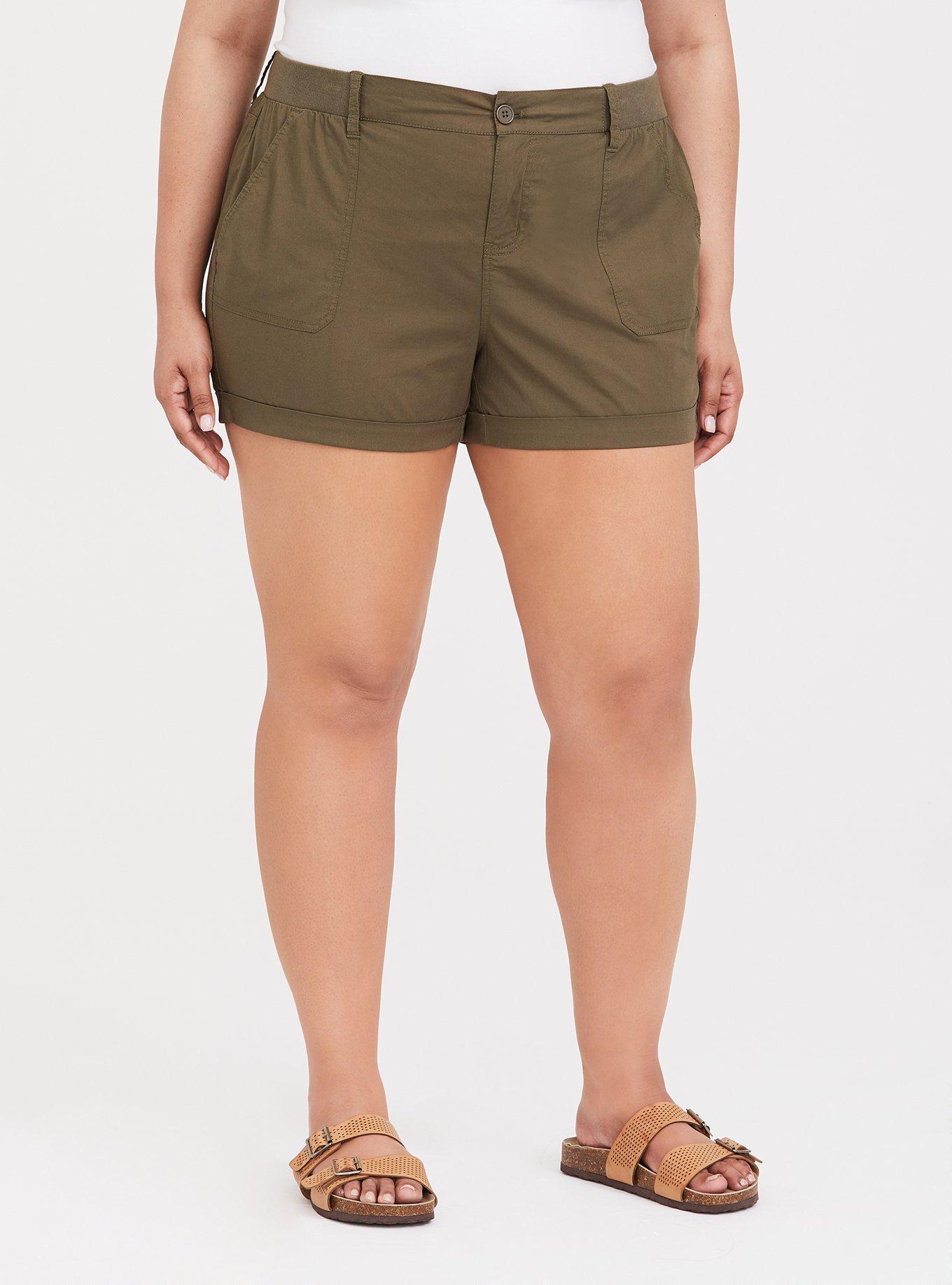 Plus Size - Poplin Short - Olive - Torrid