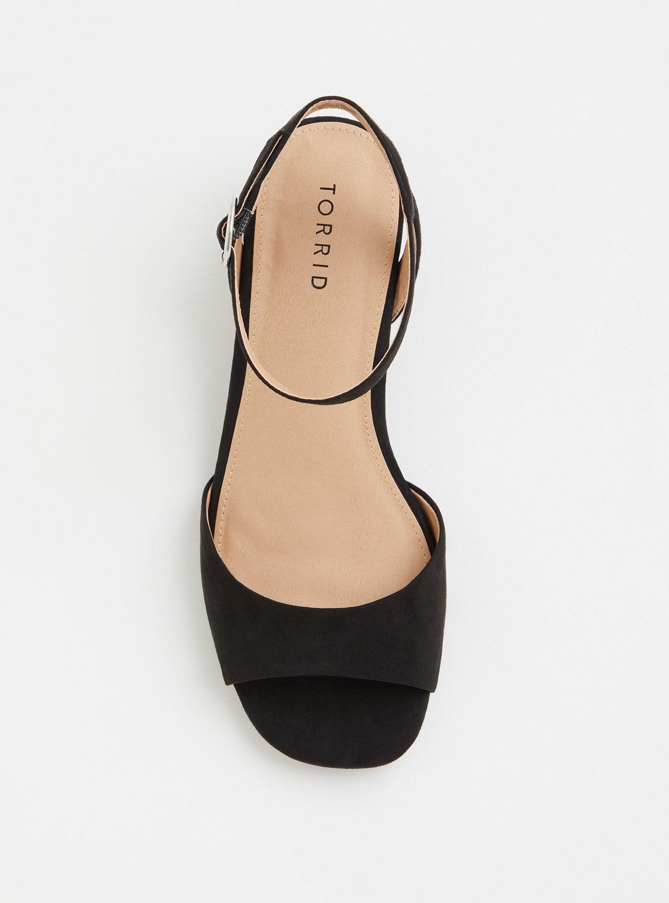 Ankle Strap Block Heel Sandal (WW), BLACK, alternate