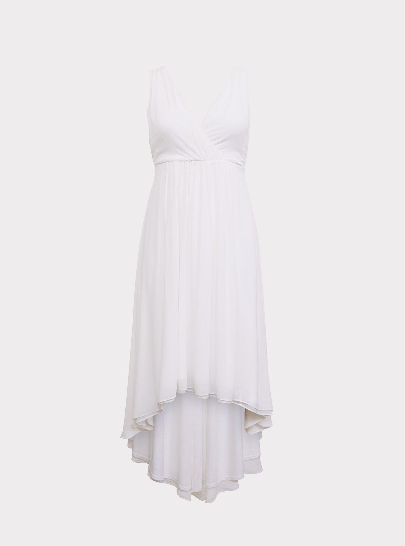 Special Occasion Ivory Chiffon Hi-Lo Dress, , hi-res