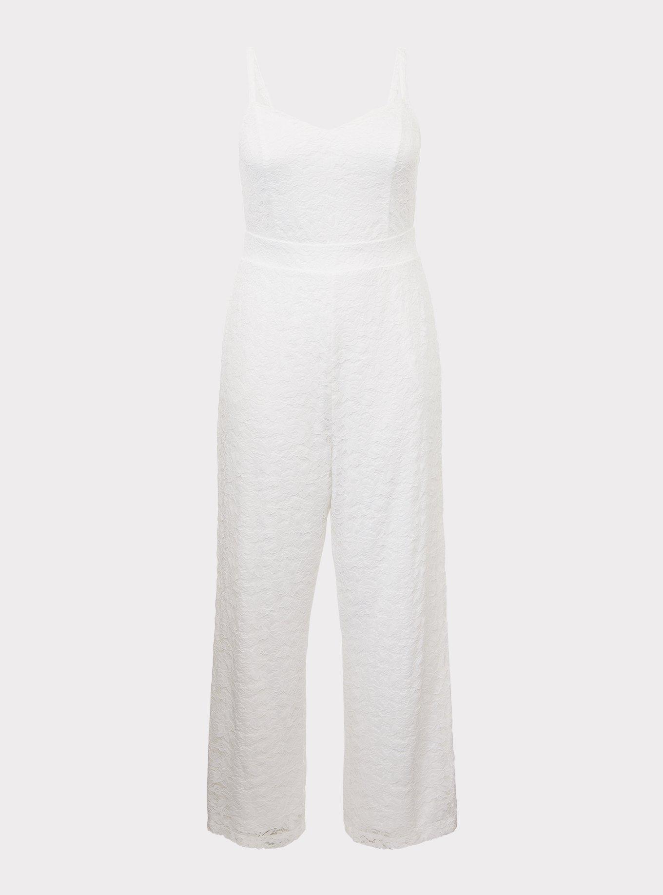 Plus Size - Special Occasion White Lace Jumpsuit - Torrid