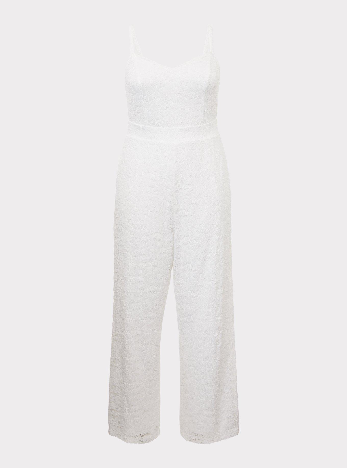 Special Occasion White Lace Jumpsuit, , hi-res
