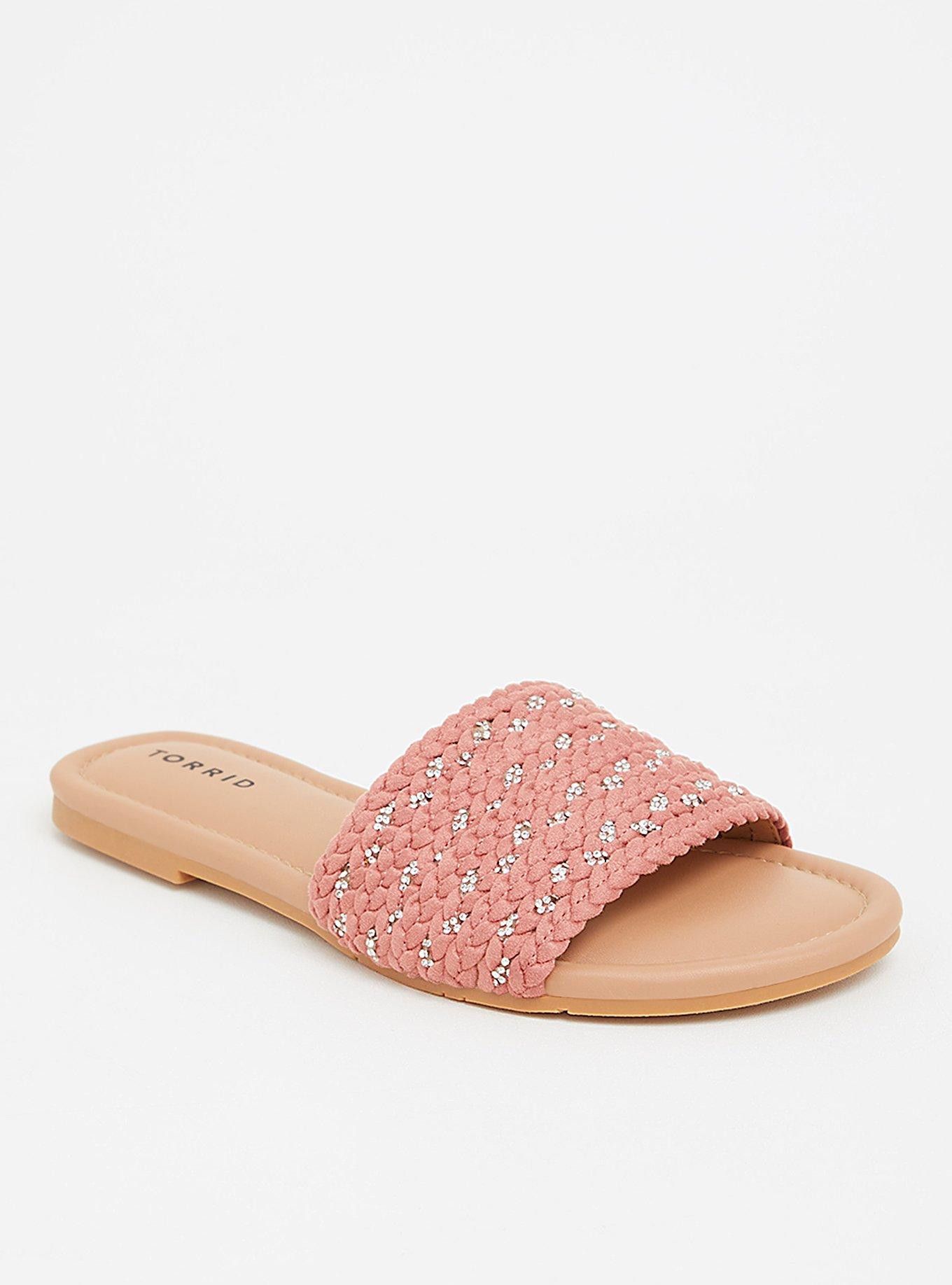 Rhinestone Woven Slide (WW), BLUSH, hi-res