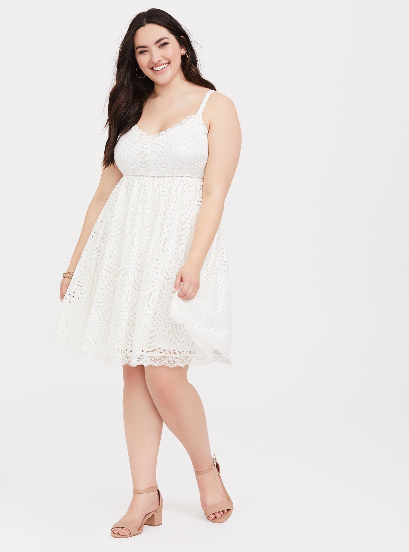 Ivory lace 2025 skater dress