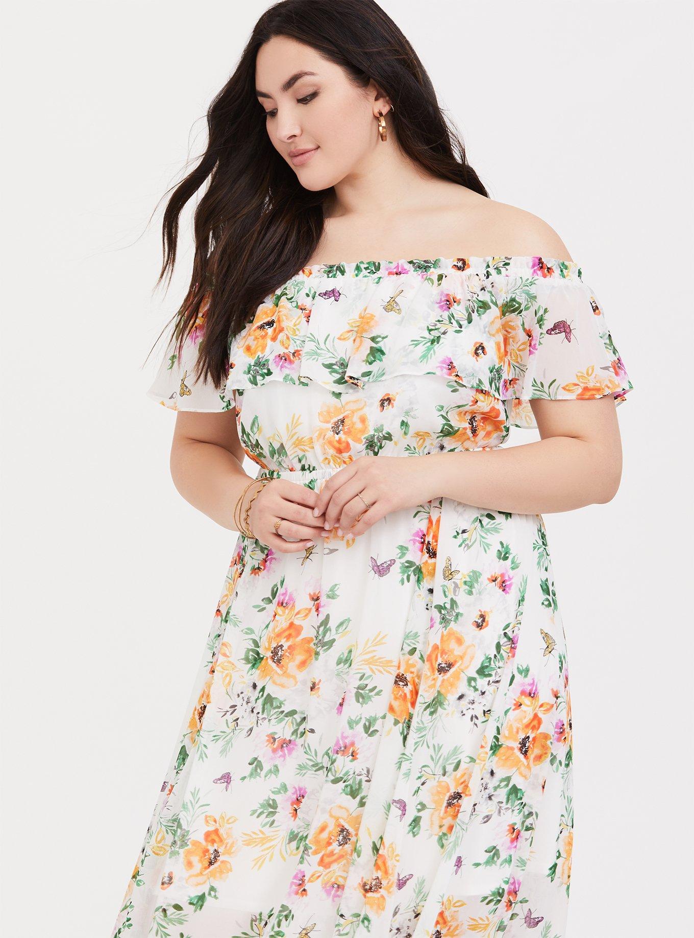 Torrid white shop floral dress