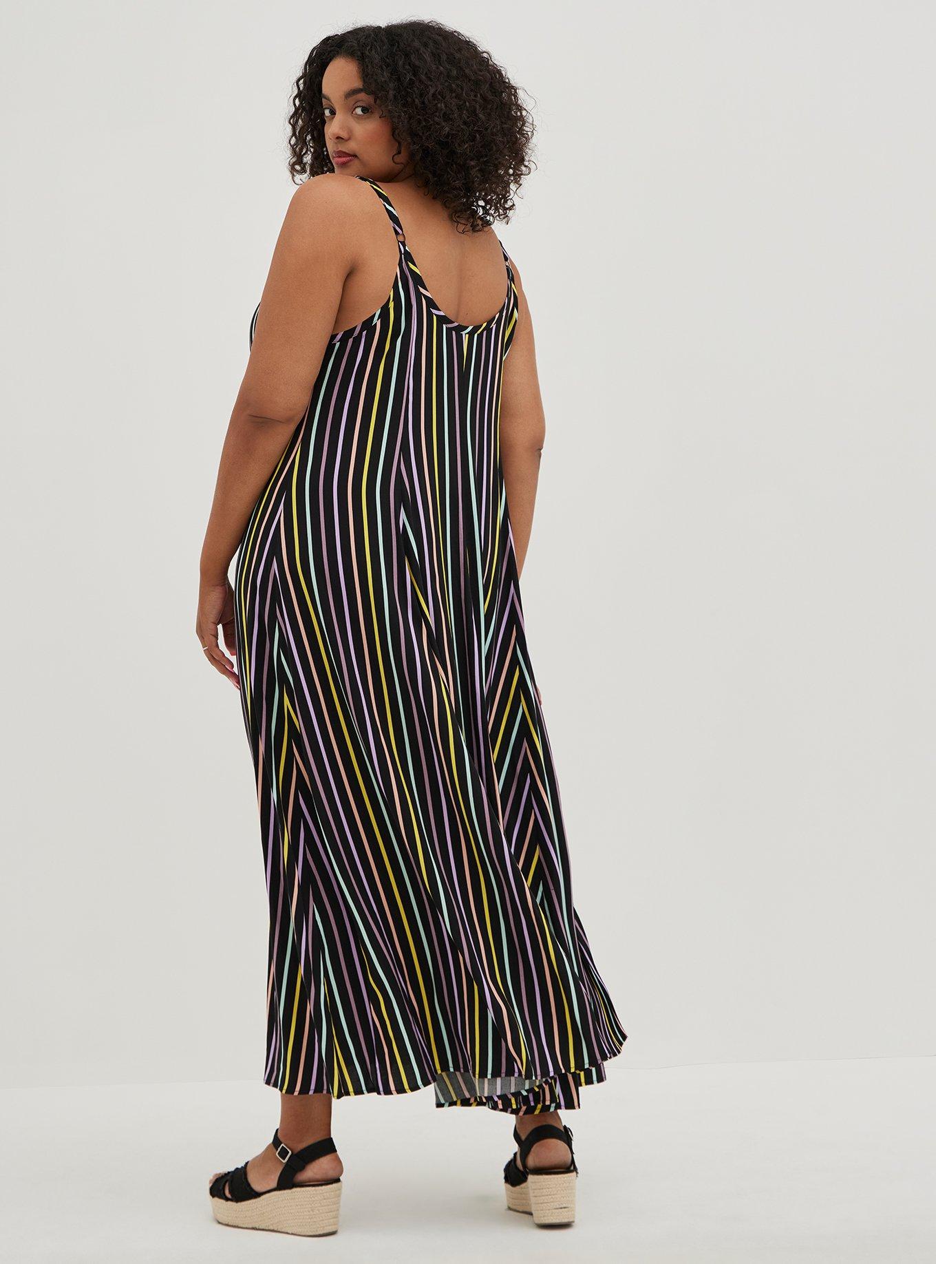 Womens Torrid Multicolored Stripe Challis Trapeze Dress Size 0 12 large NWT  