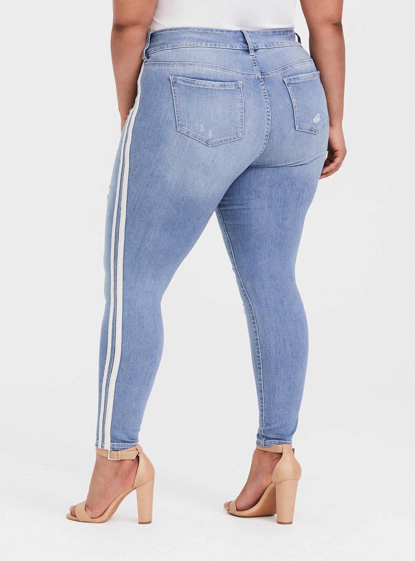 Jeggings with stripe hot sale down the side