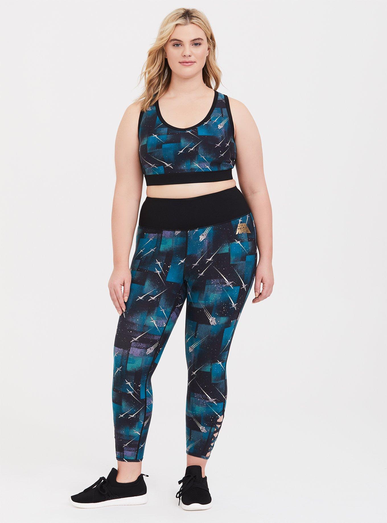 Plus Size Her Universe Star Wars Galaxy Blue Crop Legging, DEEP BLACK, alternate