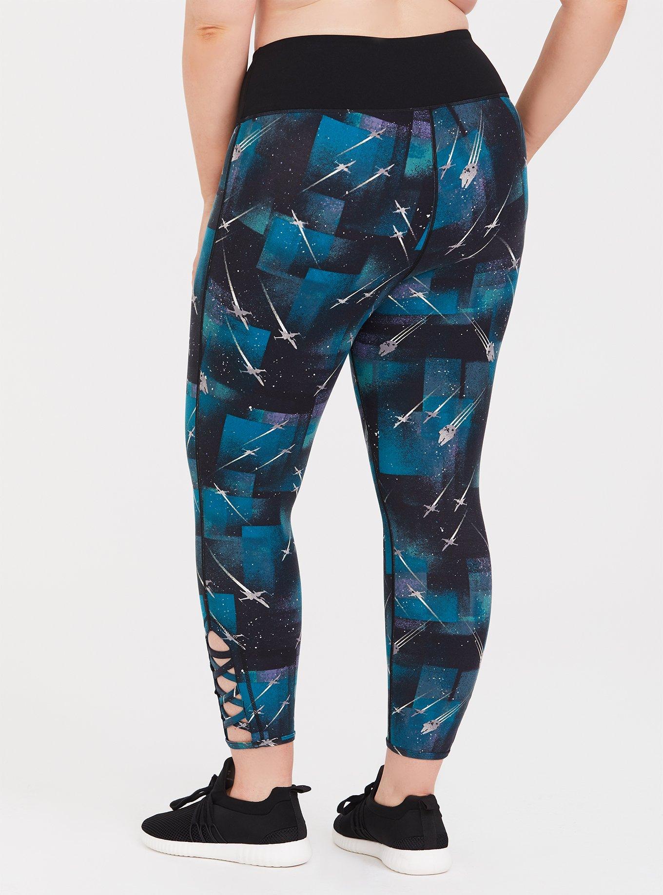 Plus Size Her Universe Star Wars Galaxy Blue Crop Legging, DEEP BLACK, alternate