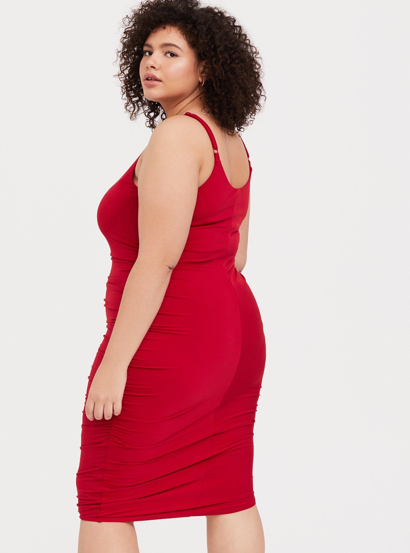 Red Knit Bodycon Dress