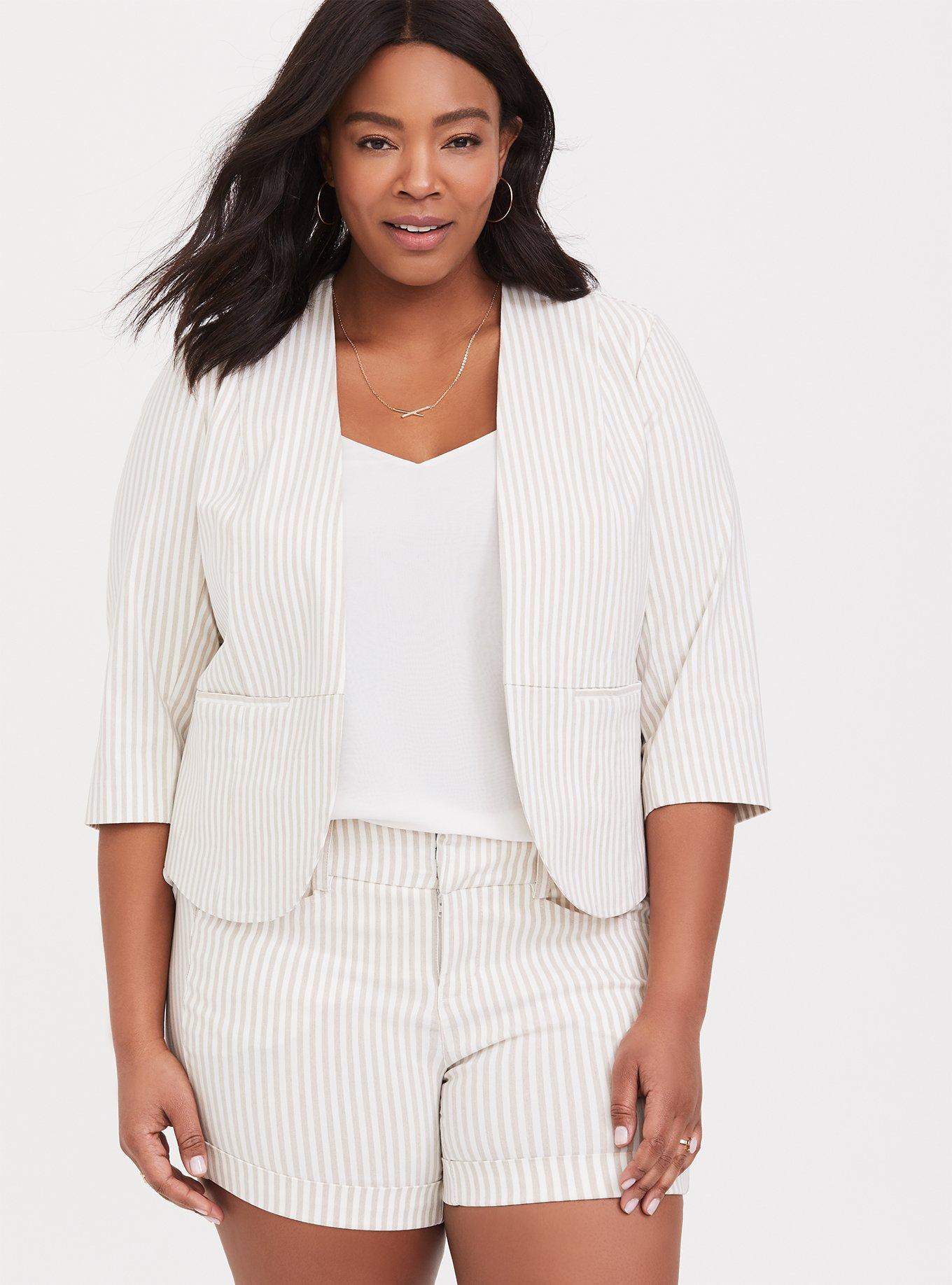 Plus size shop cream blazer