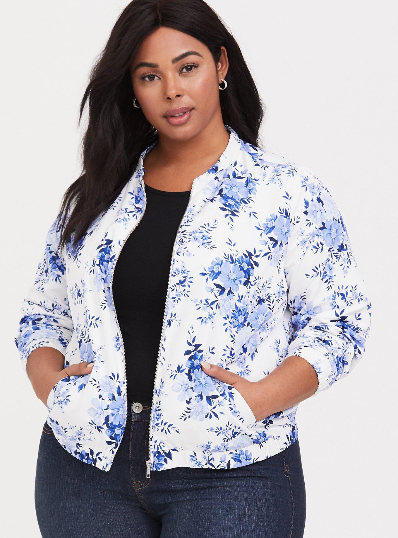 Torrid floral outlet bomber jacket