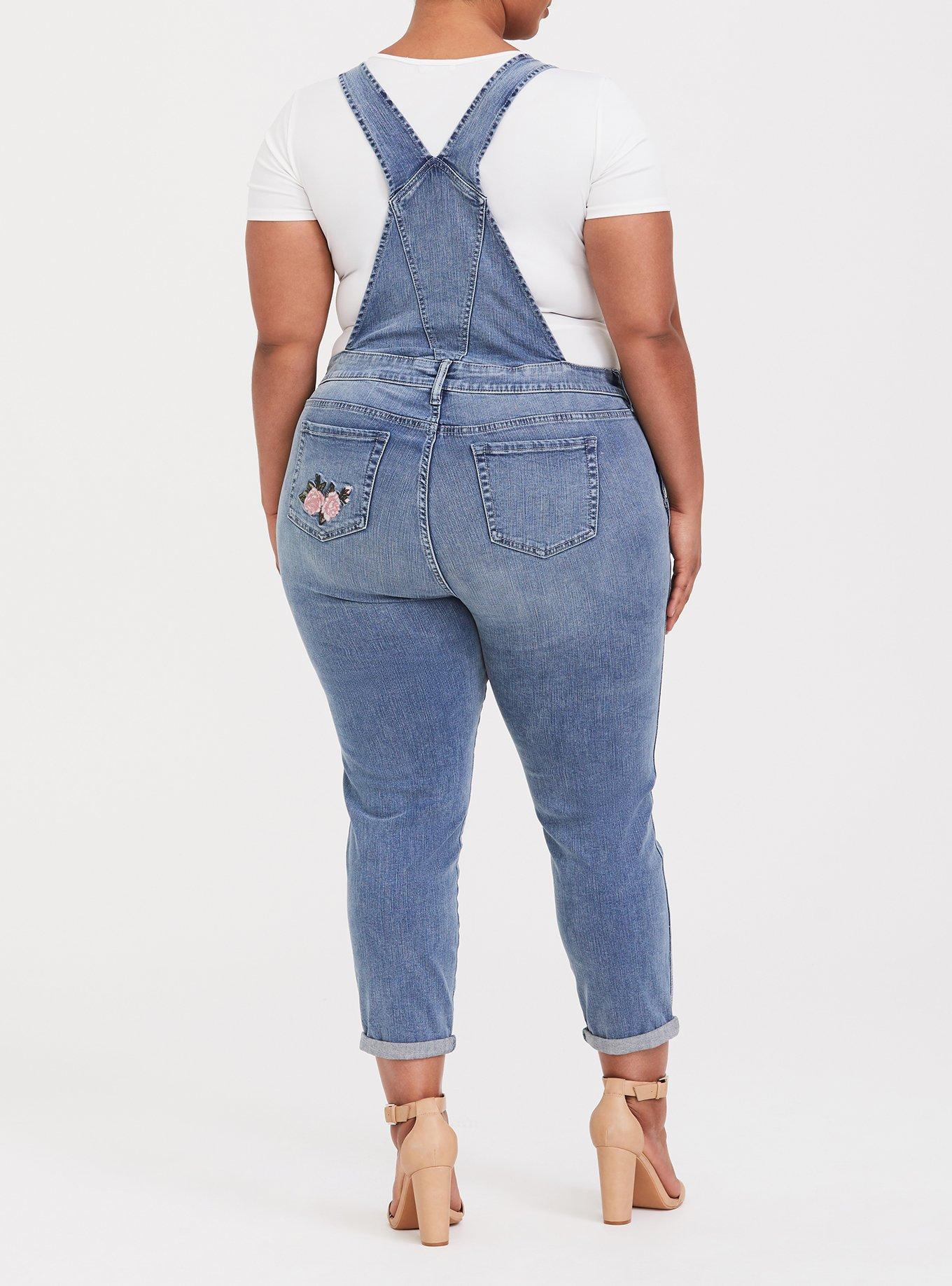 Crop Overall - Vintage Stretch Medium Wash, TRUE BLUE, alternate
