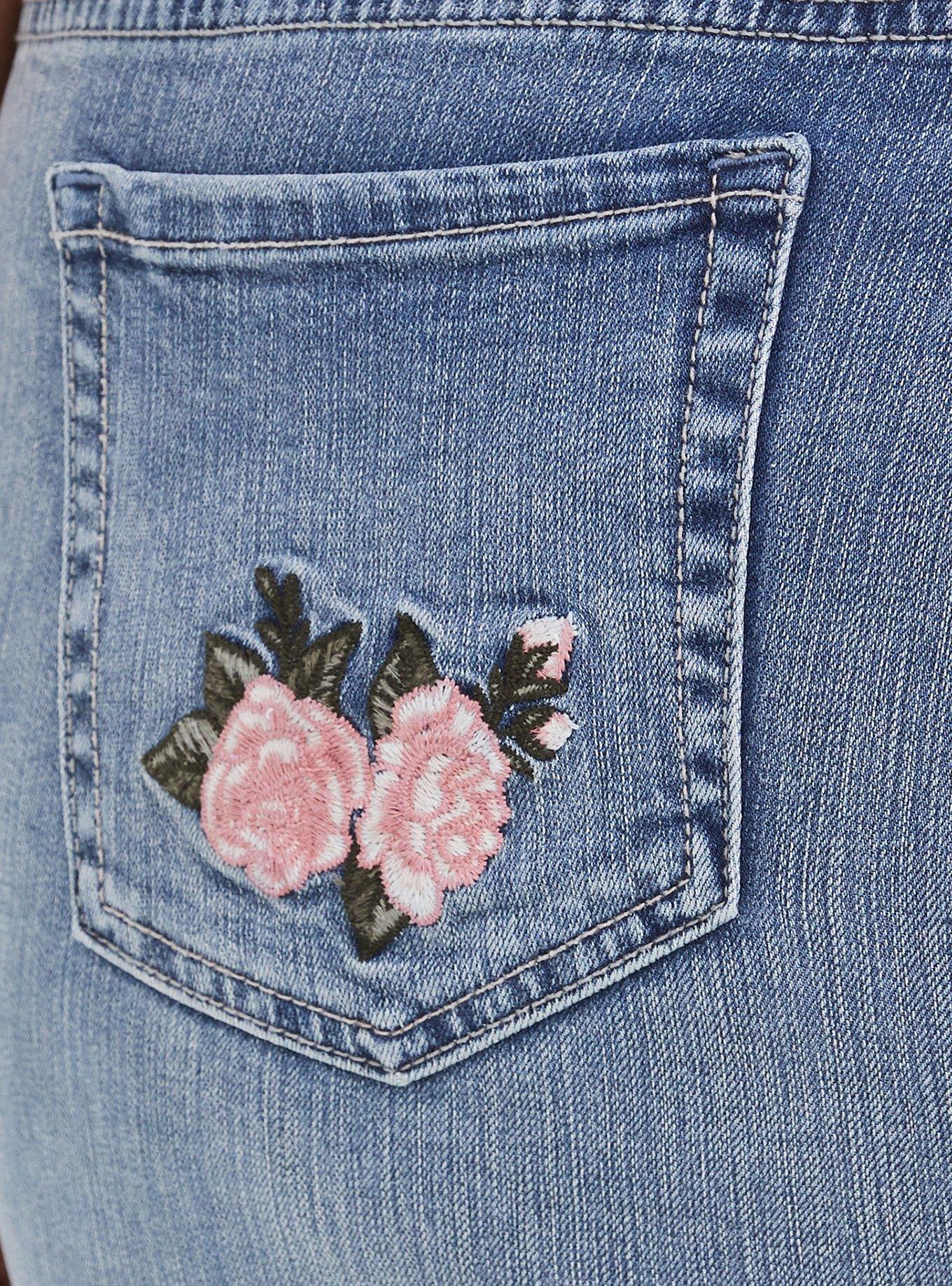 Crop Overall - Vintage Stretch Medium Wash, TRUE BLUE, alternate