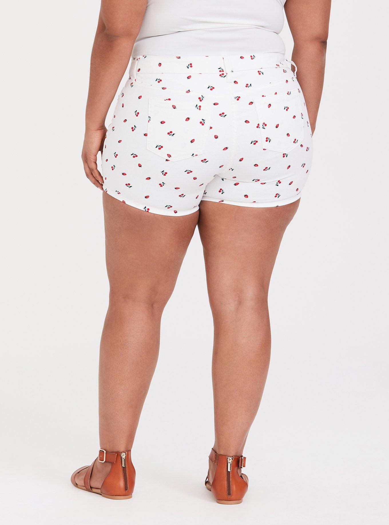 Plus Size Classic Skinny Short Vintage Stretch Cherry Berry Print Torrid