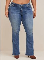 Plus Size Perfect Slim Boot Vintage Stretch Mid-Rise Jean, DARK BLACK, alternate