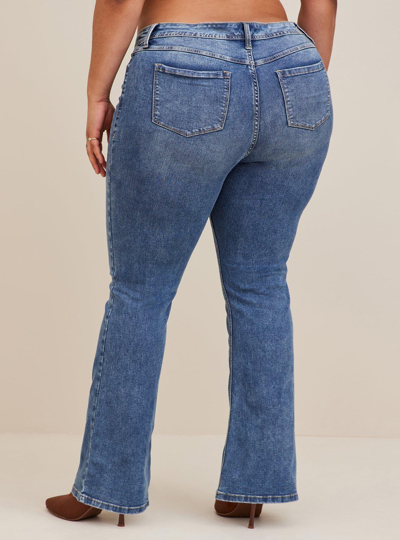 Plus Size Perfect Slim Boot Vintage Stretch Mid-Rise Jean, DARK BLACK, alternate