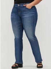 Perfect Slim Boot Vintage Stretch Mid-Rise Jean, GET A LIFE, hi-res