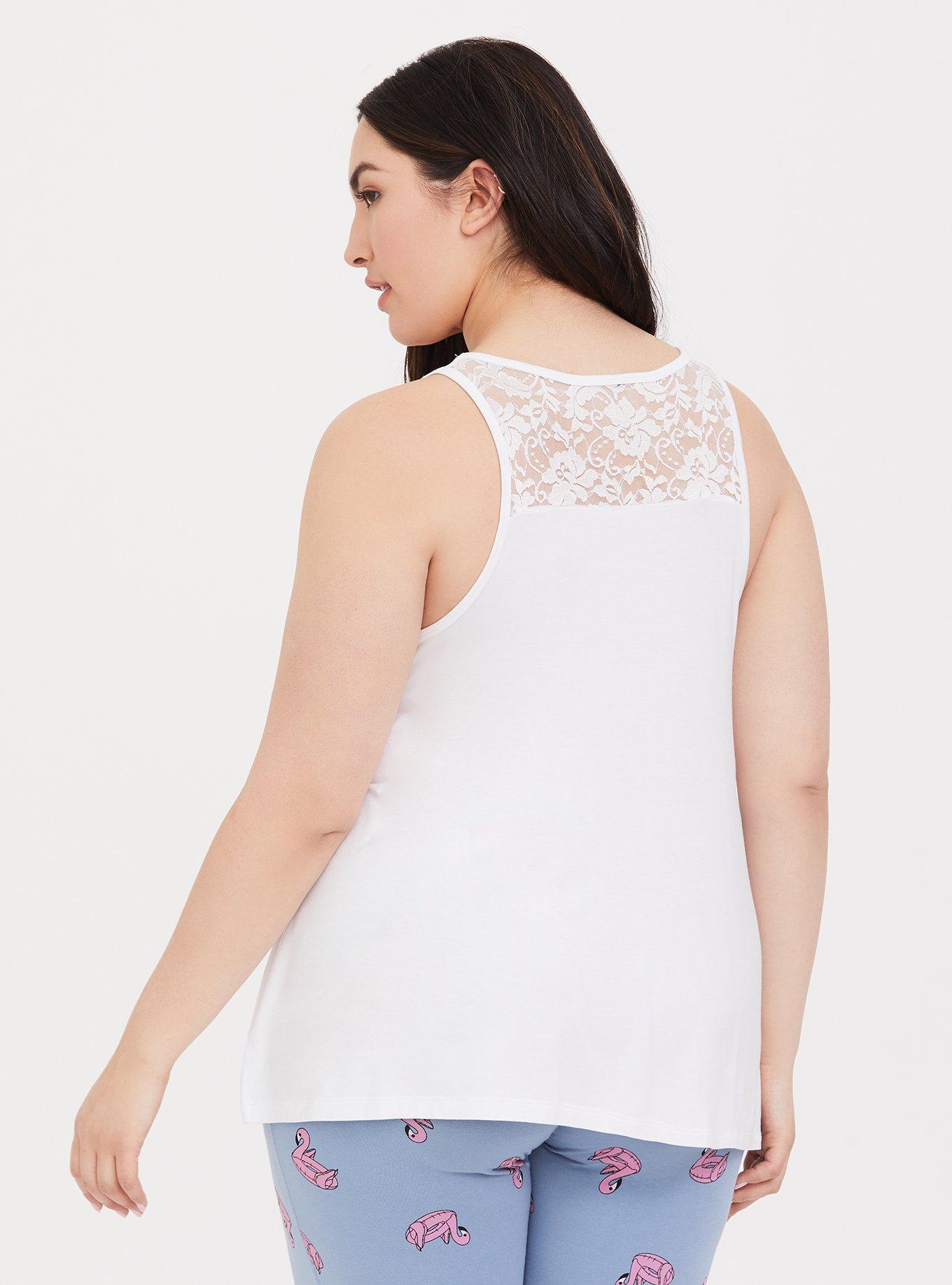 White Flamingo Lace Sleep Tank, BLUE, alternate