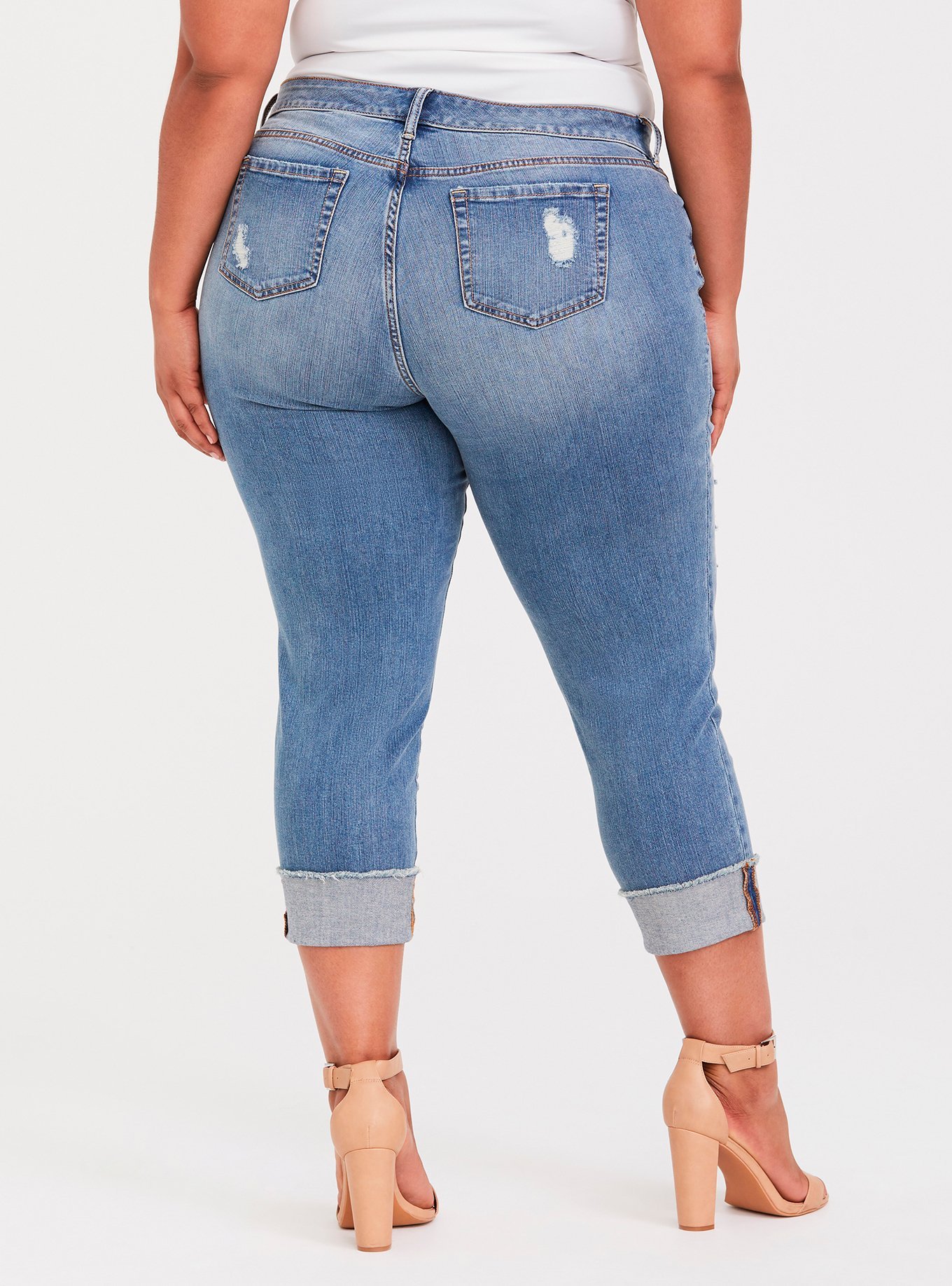 Jean Crop Torrid Lean Distressed Taille 10, Bleu Nuit, Neuf Avec étiquette