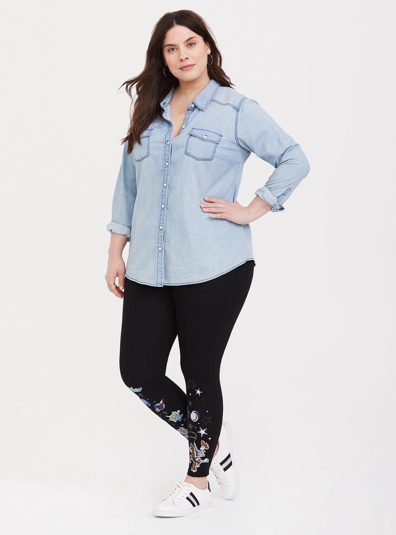 Plus Size Her Universe Toy Story 4 Black Woody & Buzz Legging, DEEP BLACK, alternate