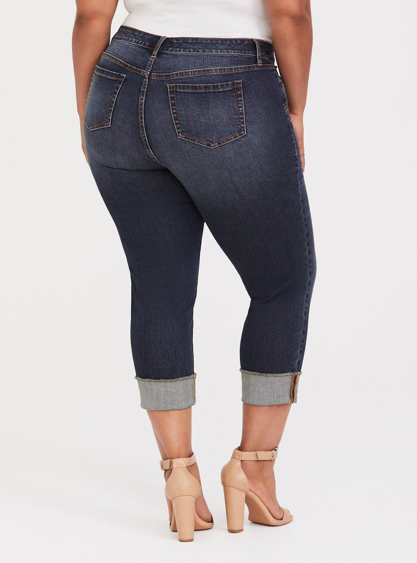 Crop Boyfriend Jean - Vintage Stretch Dark Wash, DARK WASH MAUI, alternate