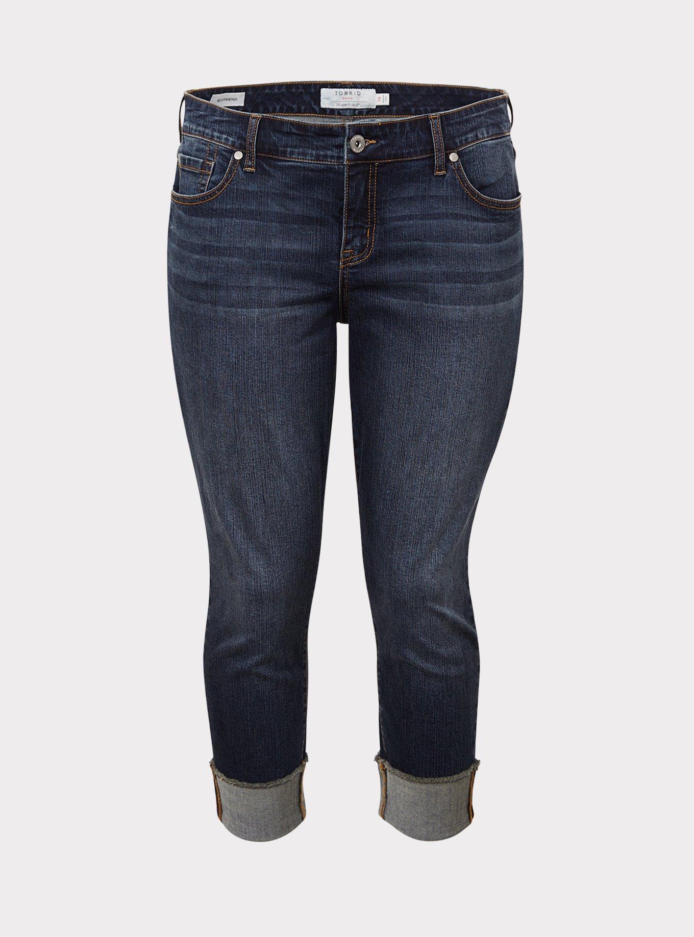 Crop Boyfriend Jean - Vintage Stretch Dark Wash, , hi-res