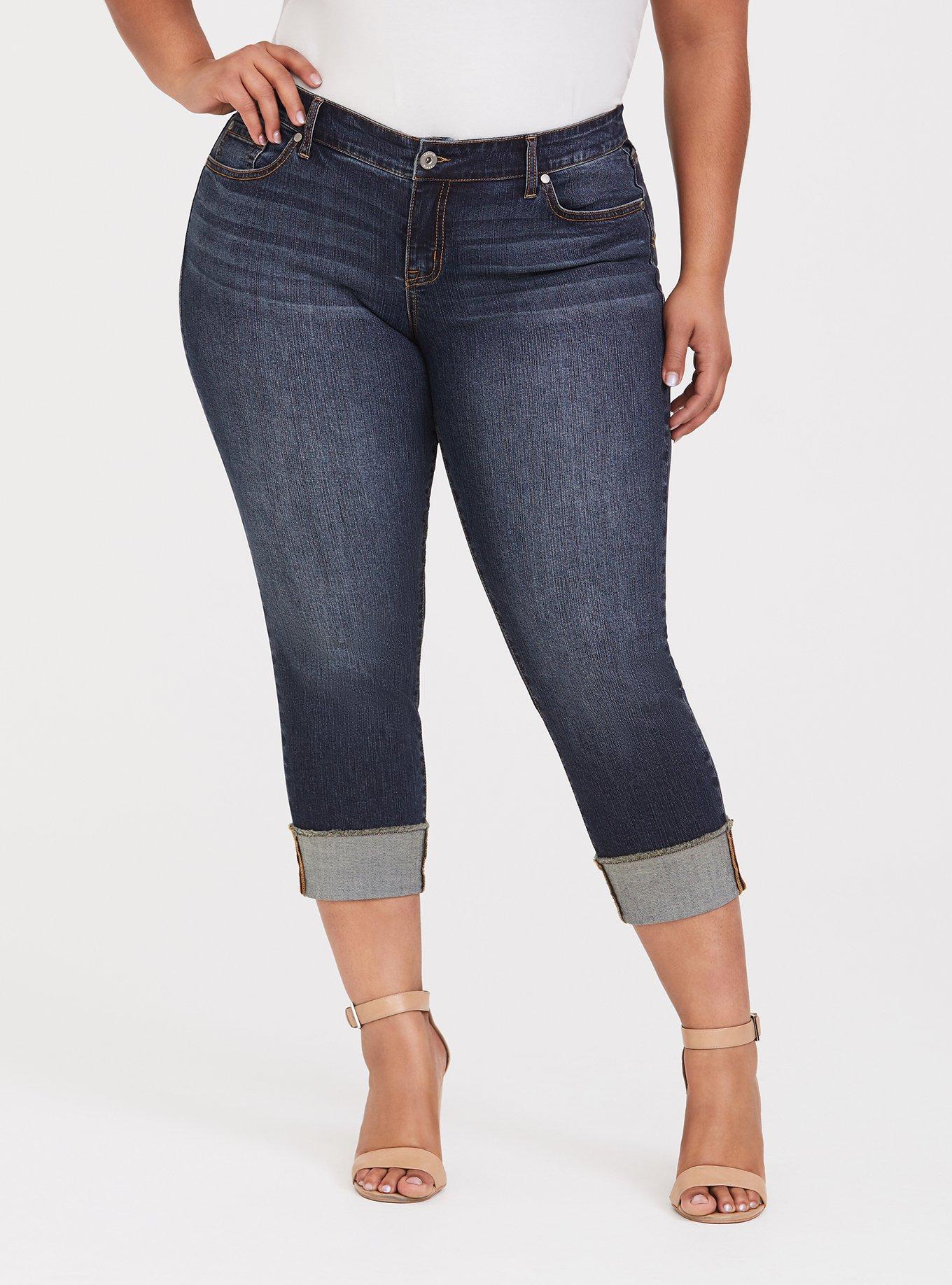 Crop Boyfriend Jean - Vintage Stretch Dark Wash, , hi-res