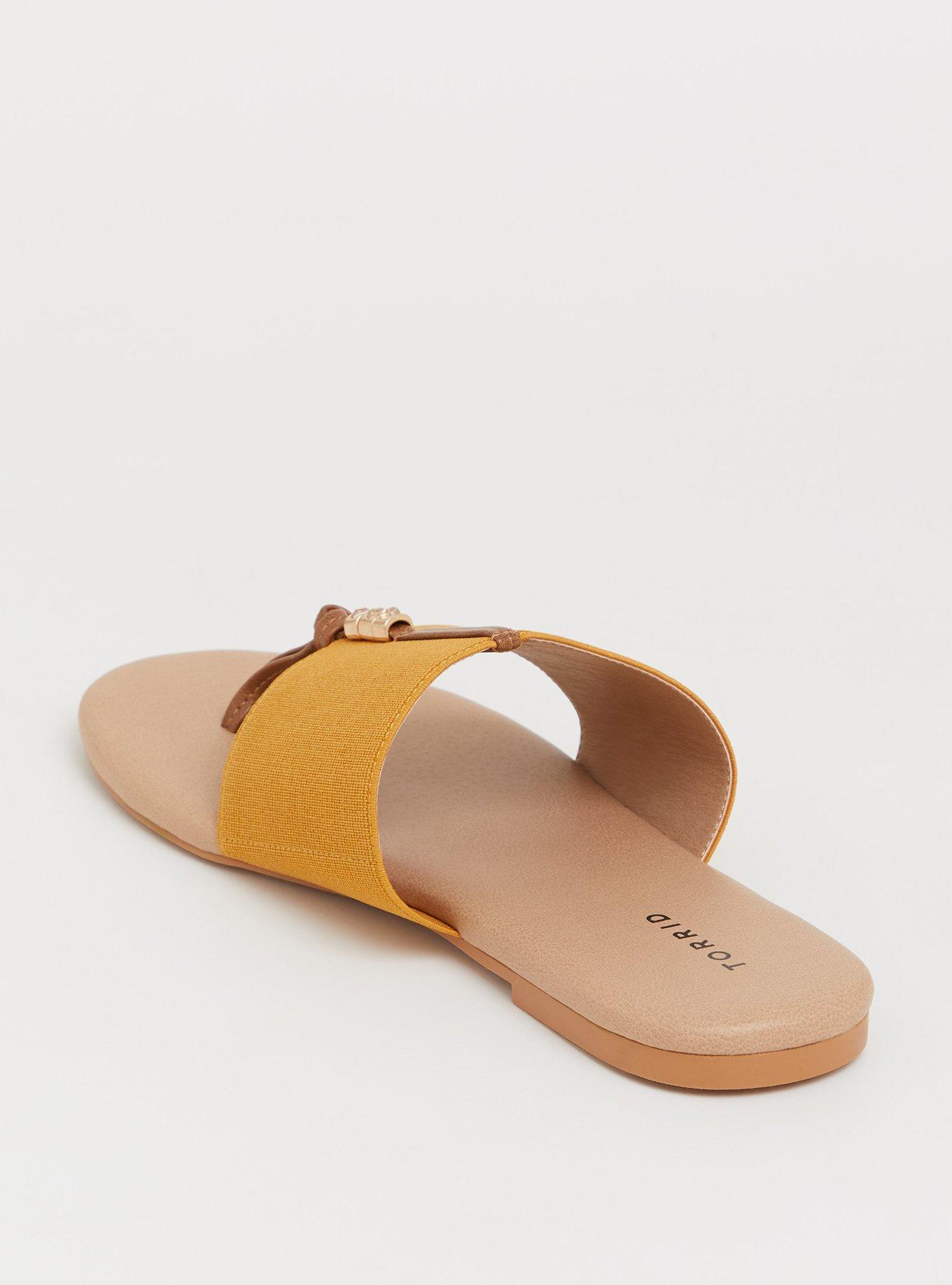 Plus Size Mustard Elastic Sandal (WW), YELLOW, alternate
