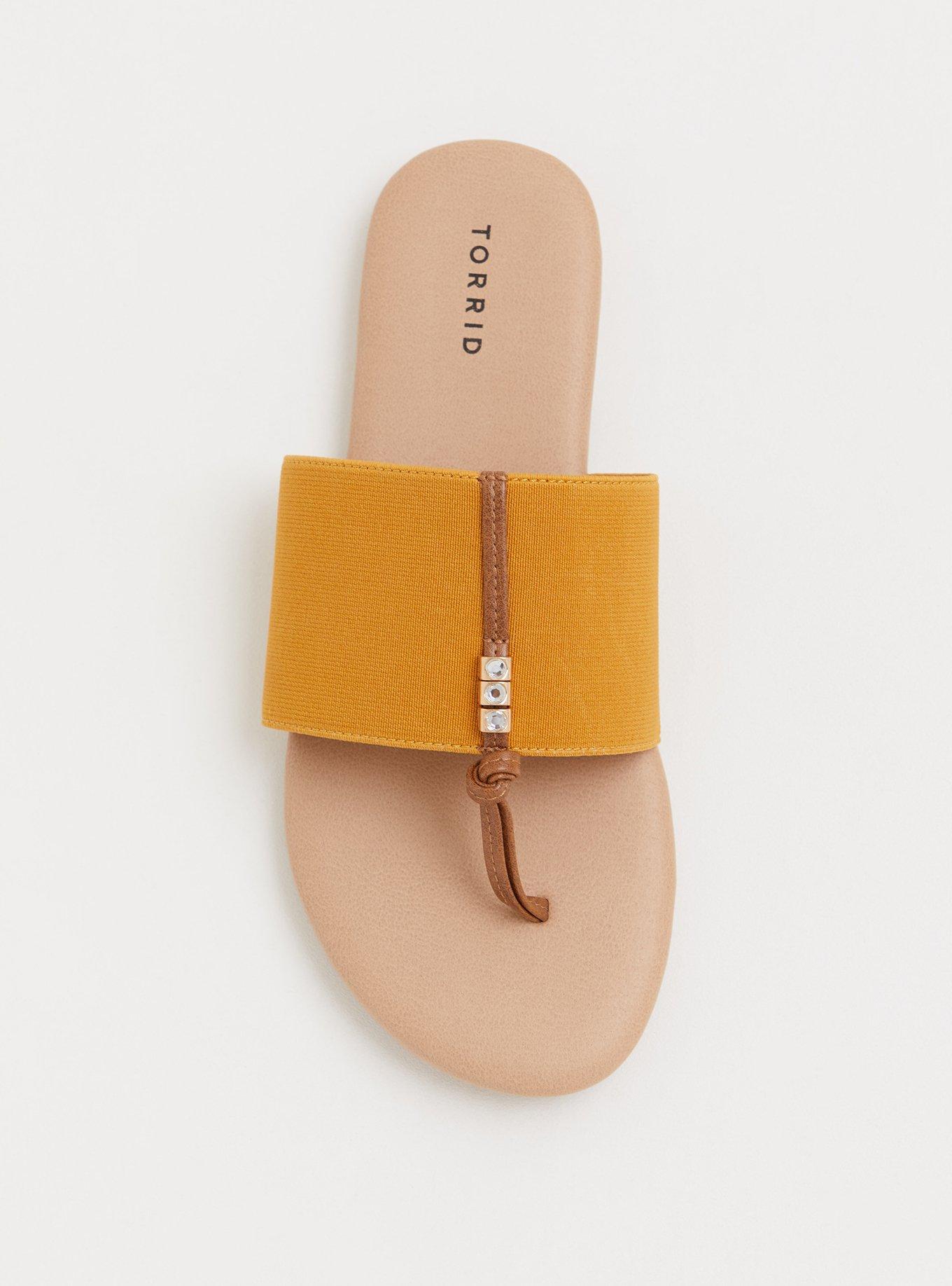 Plus Size Mustard Elastic Sandal (WW), YELLOW, alternate