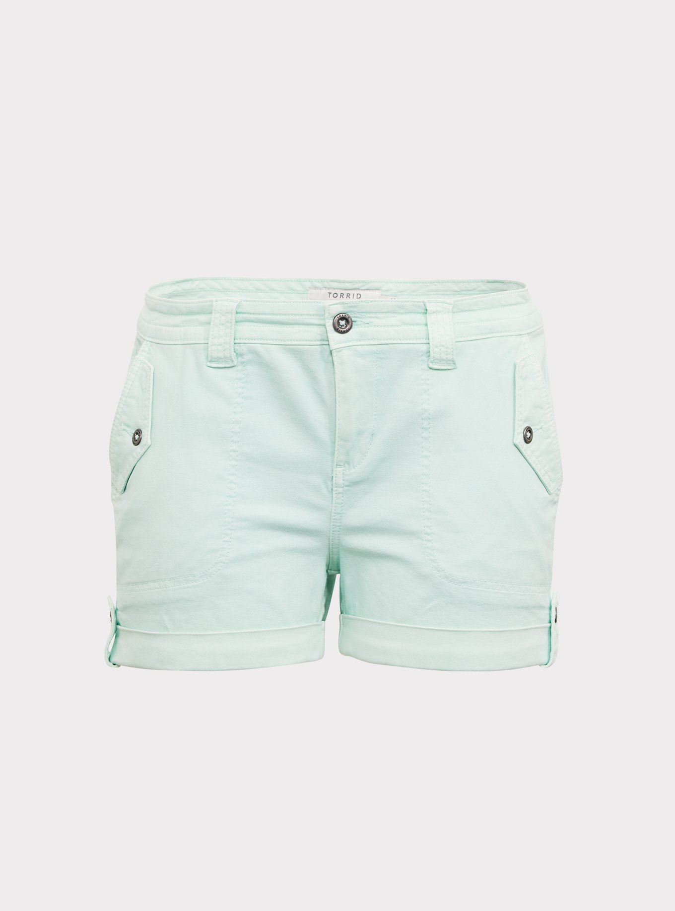 Plus Size - Twill Military Short Short - Mint Green - Torrid