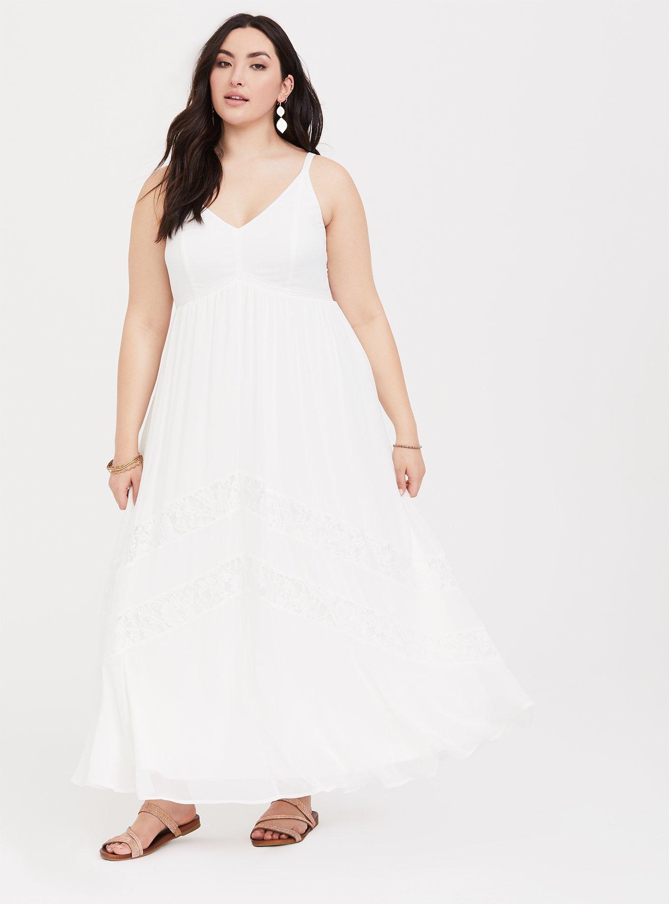 Plus Size Maxi Chiffon Lace Inset Dress Torrid
