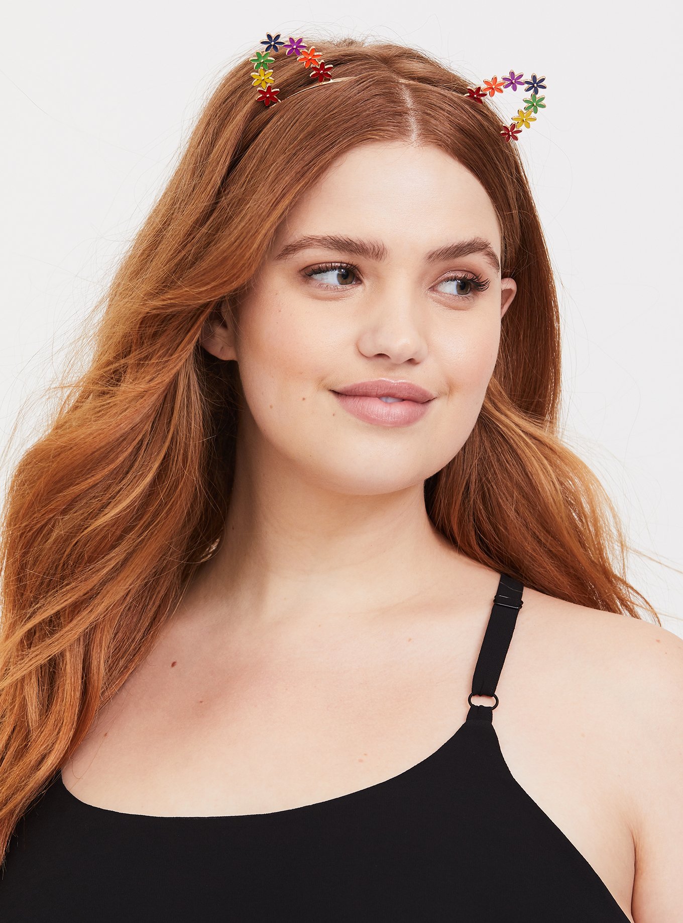 Plus Size - Rainbow Floral Cat Ear Headband - Torrid